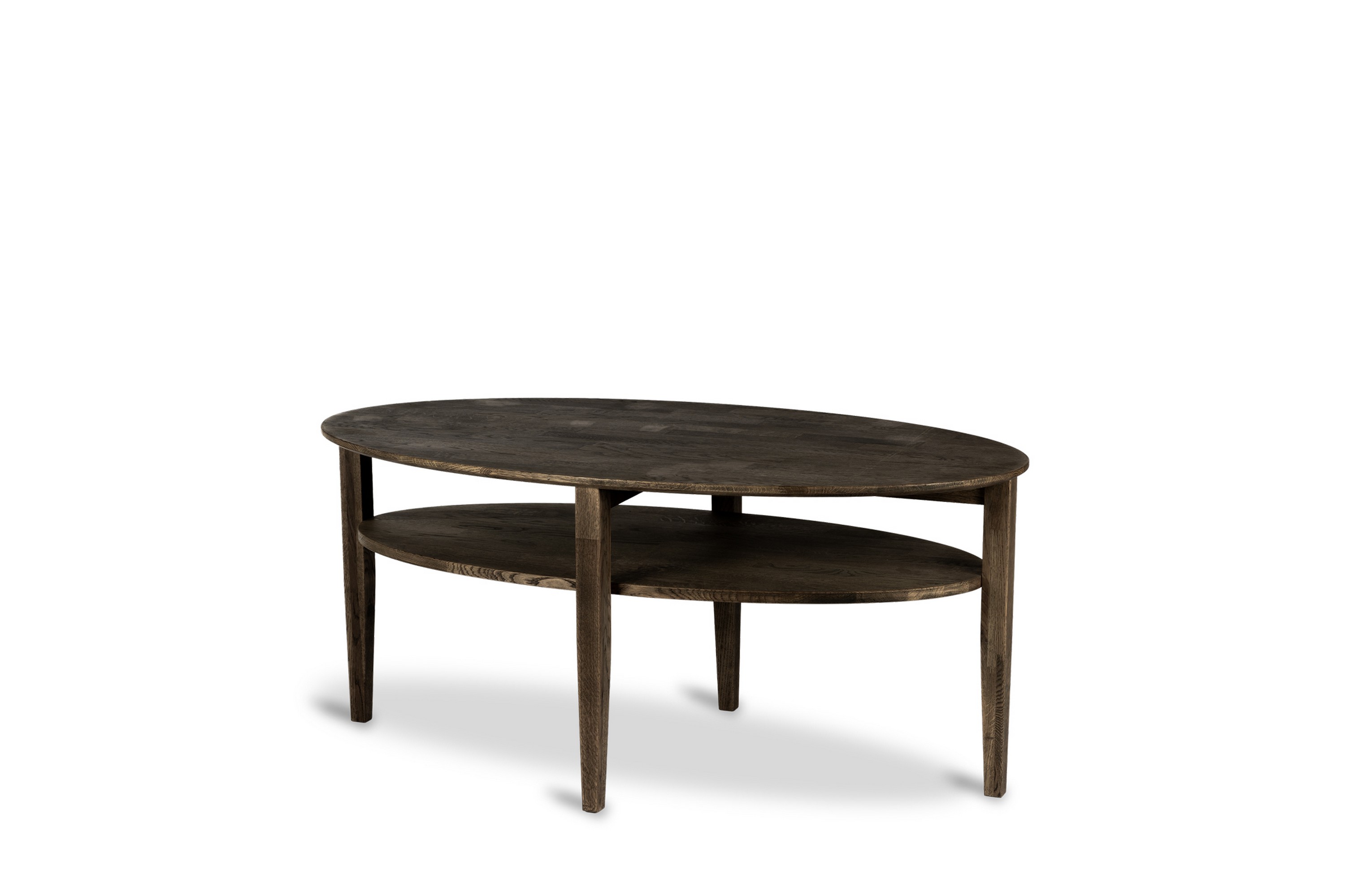 Kenton Ovalt Soffbord 130x70 cm i massivt träMörkbrun