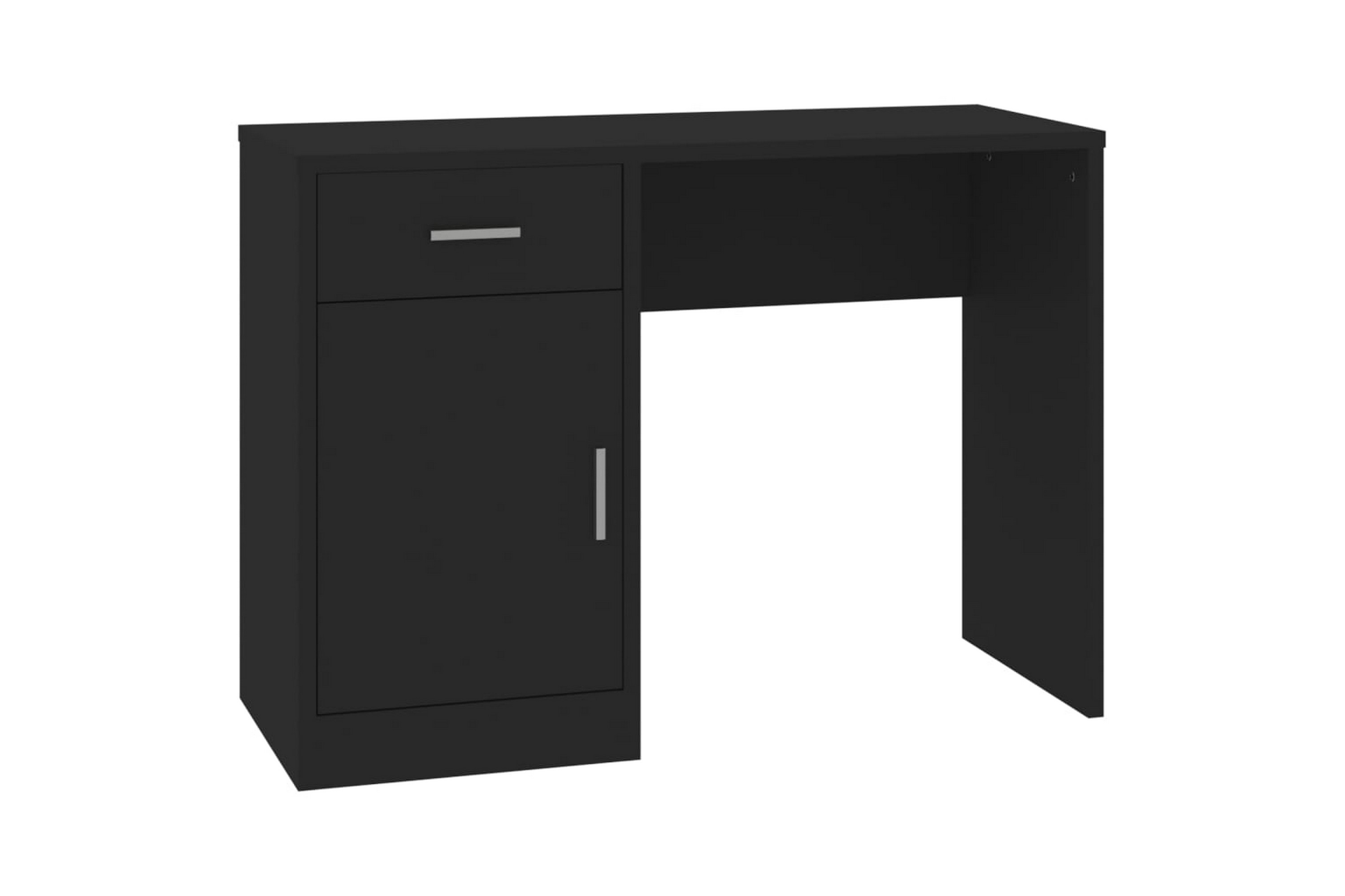 beBasic Skrivbord lådor & skåp svart 100x40x73cm konstruerat trä - Black 342653