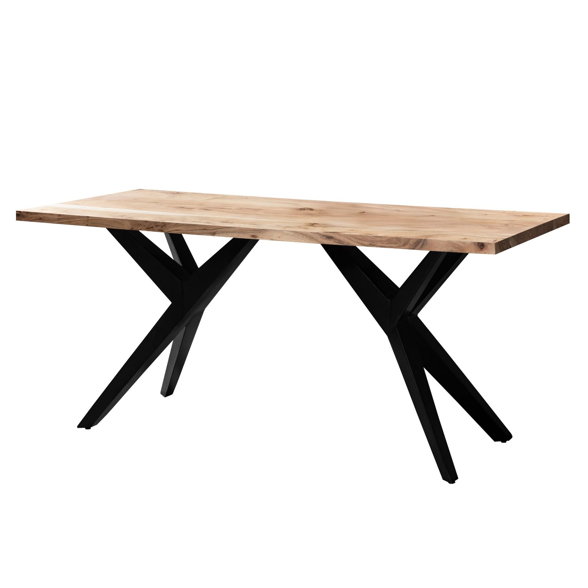 Fenaro Skrivbord 200x100 cm Industriell stil - Ljust gyllenbrun och mattsvart