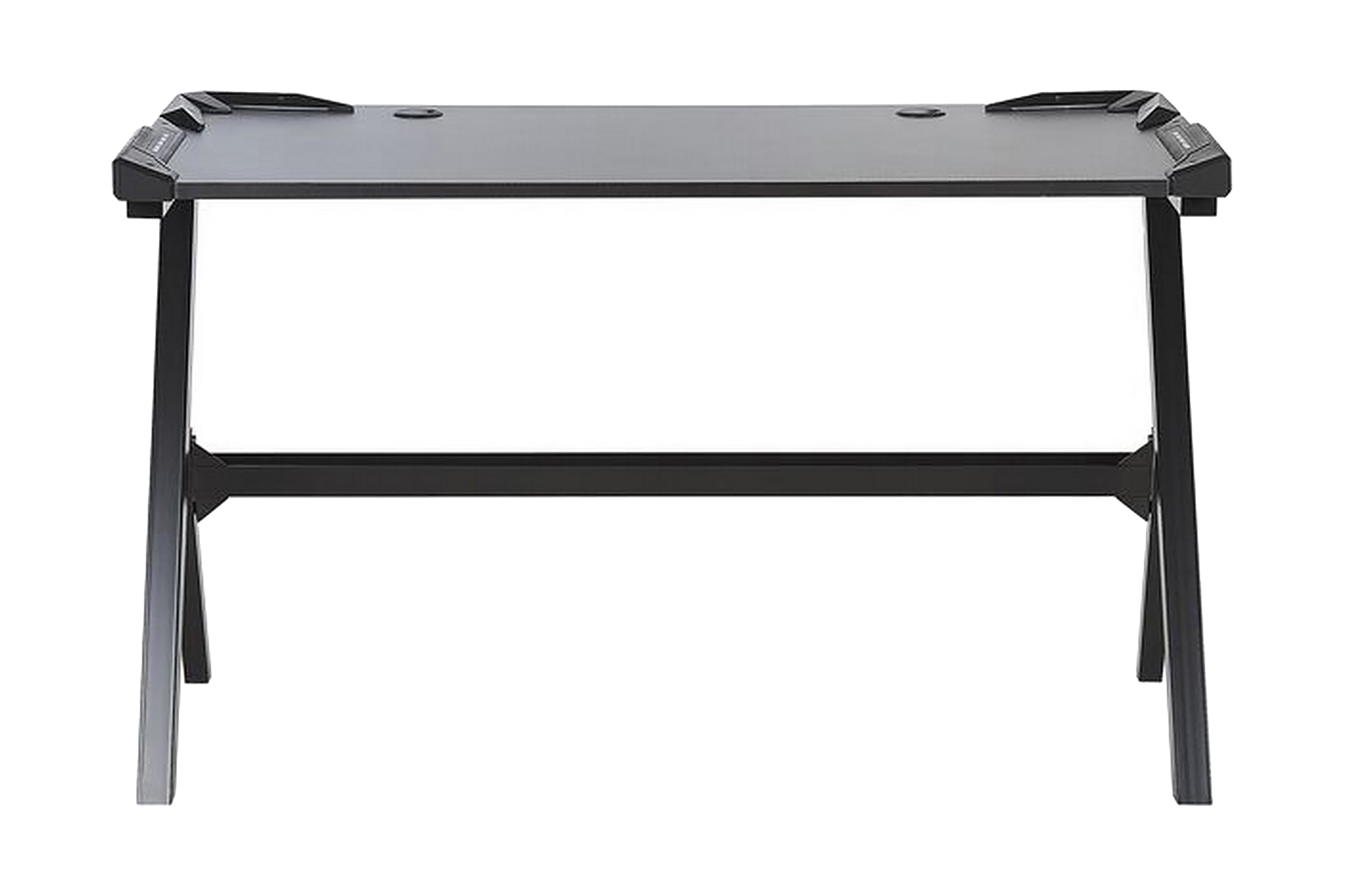 Gamingbord Lynnfield 120 cm med LED-belysning Svart/Grå