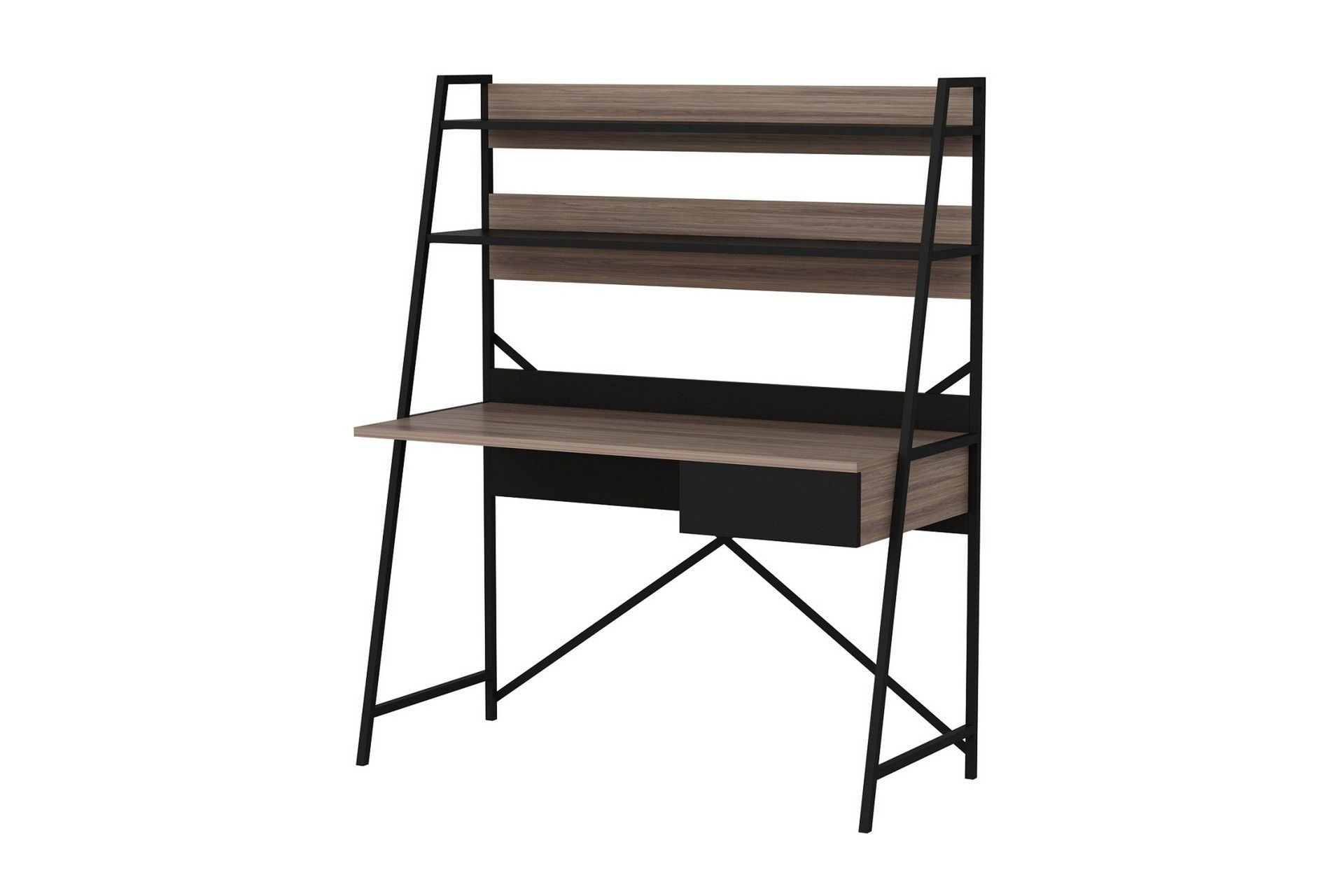 Garavelo Skrivbord 25x124 cm - Valn&ouml;t/Svart