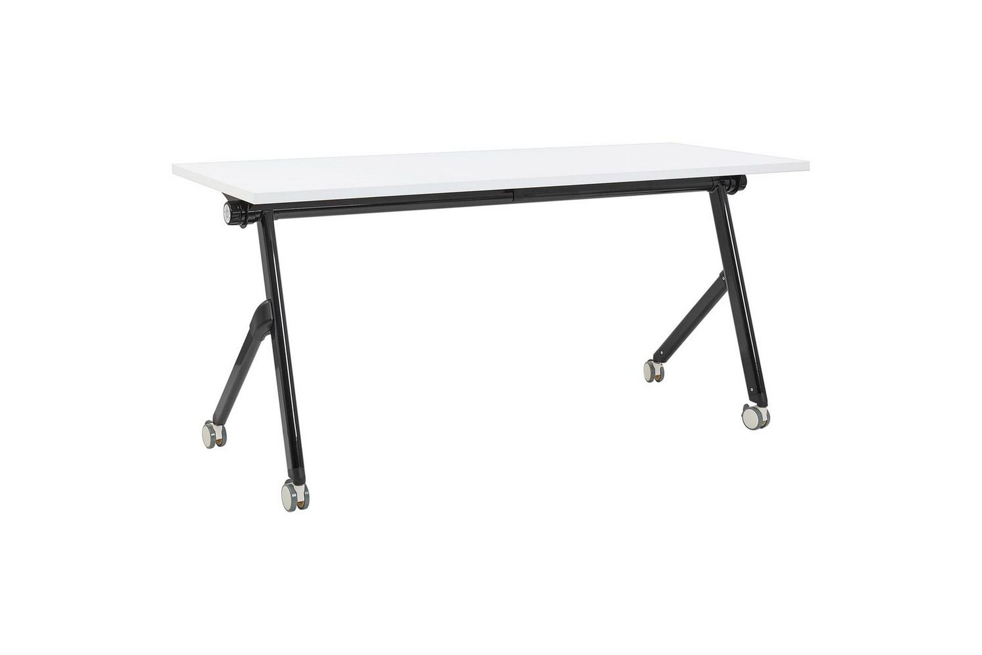 Hopfällbart skrivbord Bendi Vit/Svart, 160x60x75 cm - Vit/Svart, 160x60x75 cm
