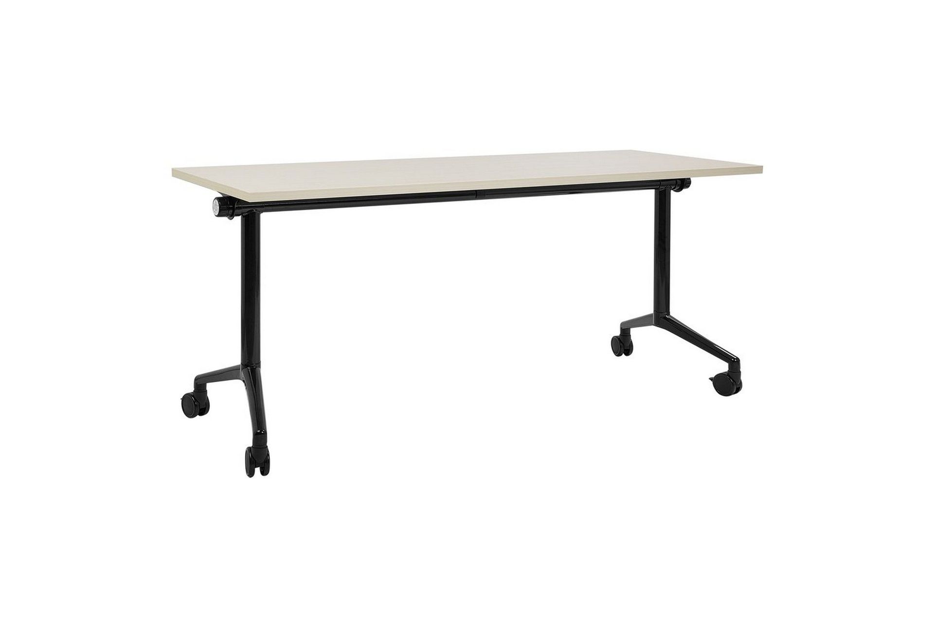 Hopfällbart skrivbord Cavi Ljus trä/svart, 160x60x75 cm - Ljus trä/svart, 160x60x75 cm
