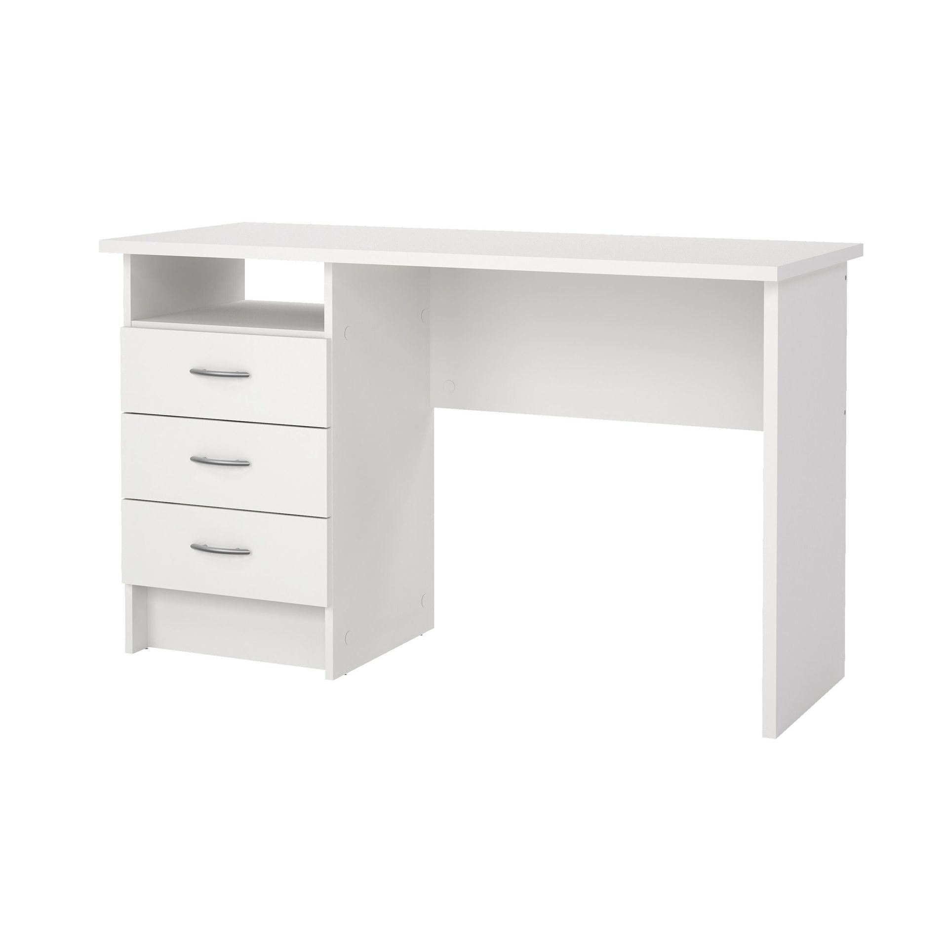 Function Skrivbord 120 cm med Förvaring Lådor + Hylla -