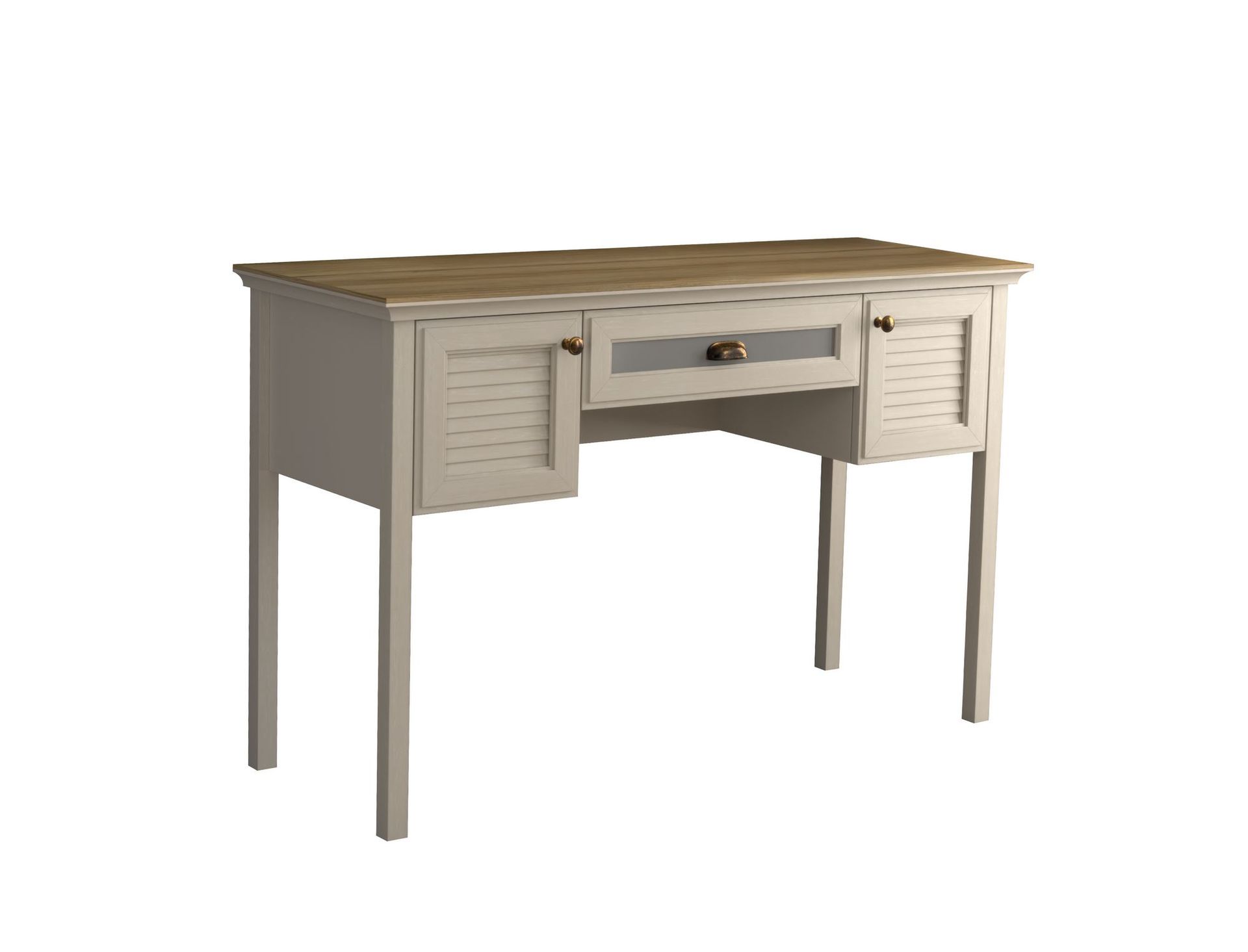 Nenora Skrivbord 132 cm - Cr&egrave;me, ek, gr&aring;