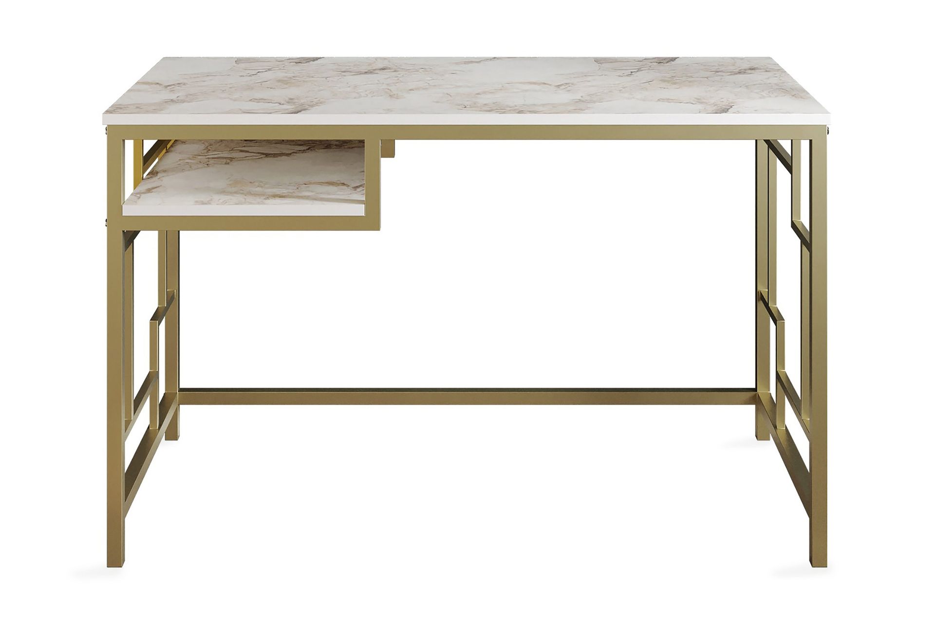 Amsberg Skrivbord 120 cm med F&ouml;rvaring Hylla - Guld