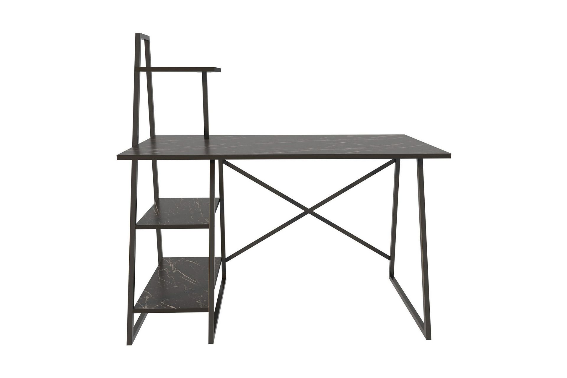 Andifli Skrivbord 60x120x120 cm med förvaring - Svart