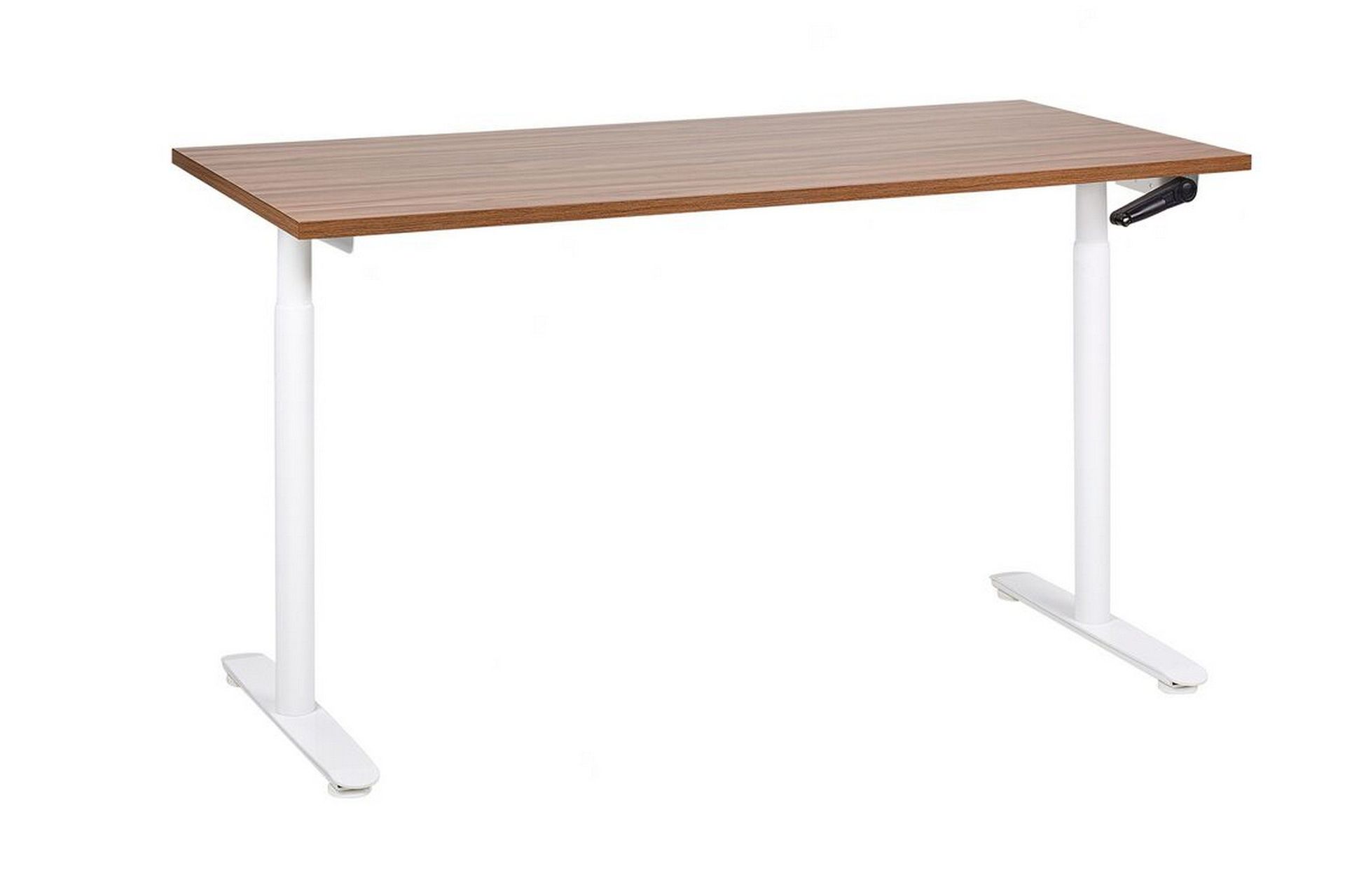 banner skrivbord 72x160 cm - mörkt trä/vit