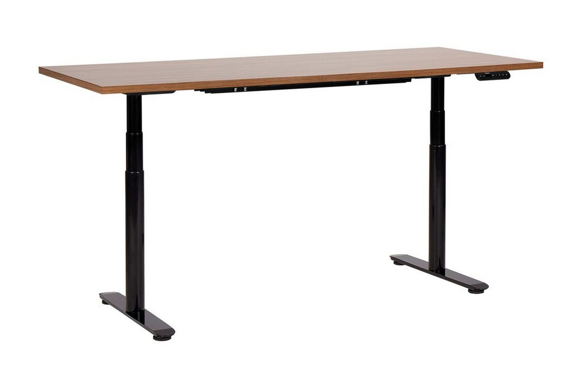 Banner Skrivbord 80x180 cm - M&ouml;rkt tr&auml;/Svart