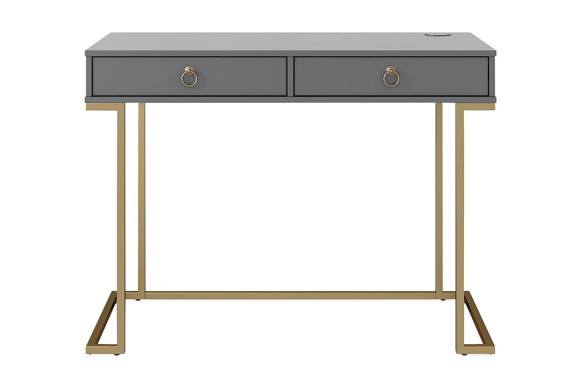 Camila Skrivbord 106 cm med F&ouml;rvaring 2 L&aring;dor Grafitgr&aring;/M&auml;ss - CosmoLiving