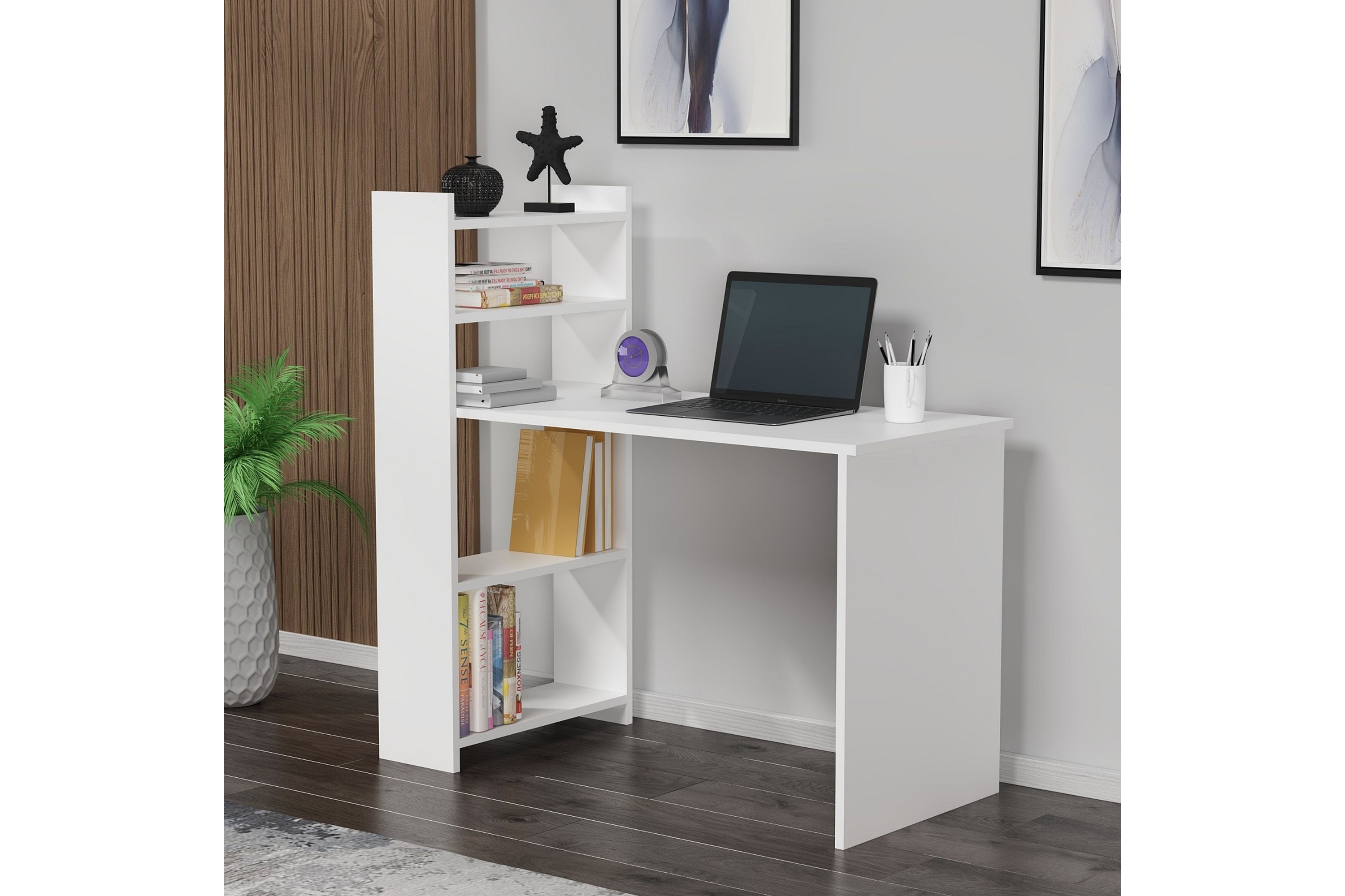Skrivbord Chertsey 110x50 cm Vit Hanah Home
