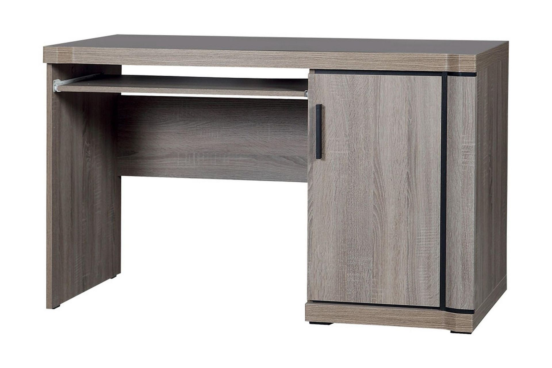 Chezum Skrivbord 126 cm med F&ouml;rvaring Sk&aring;p - Tryffel/Gr&aring;