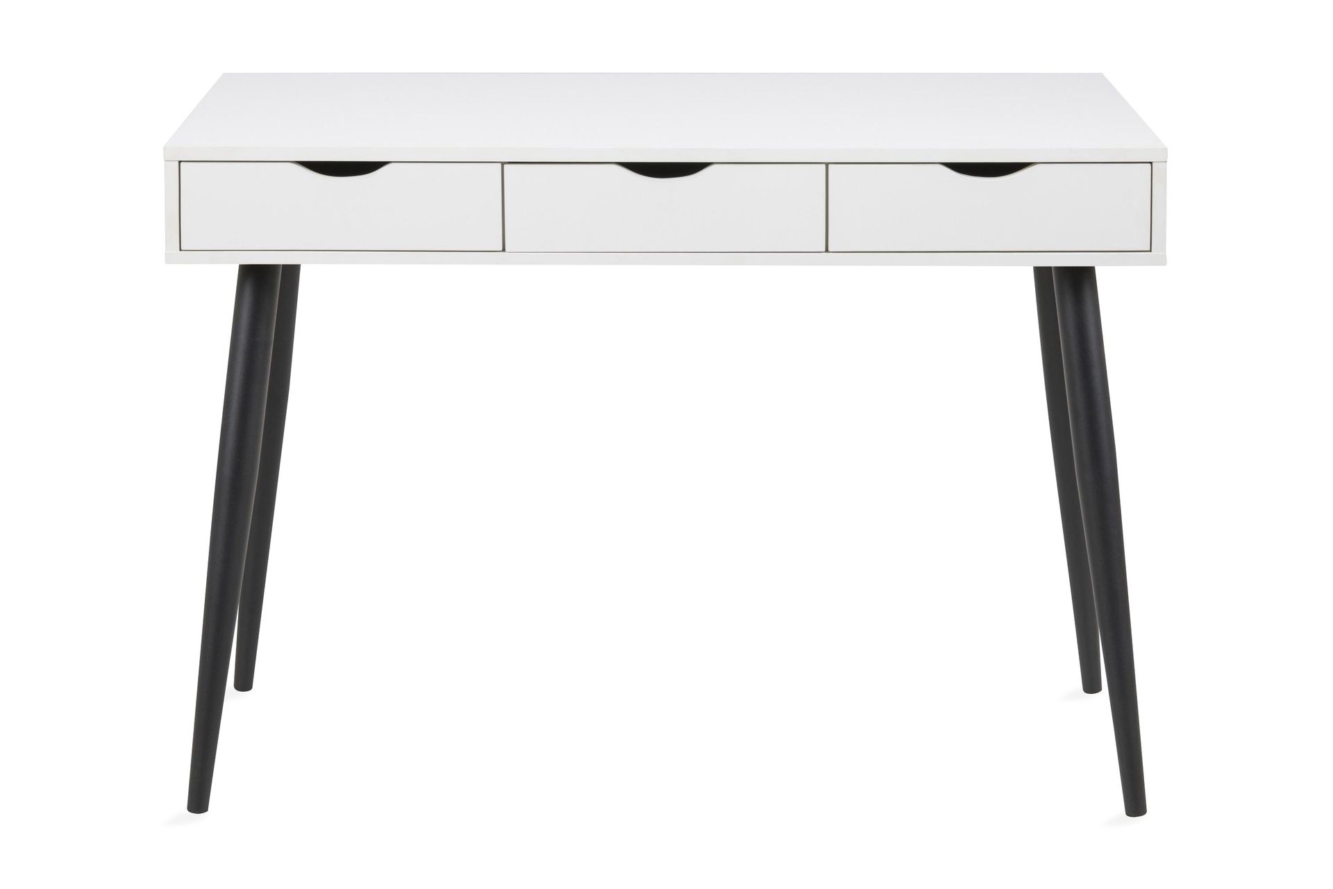 Citysea Skrivbord 110 cm med F&ouml;rvaring 3 L&aring;dor - Vit/Svart