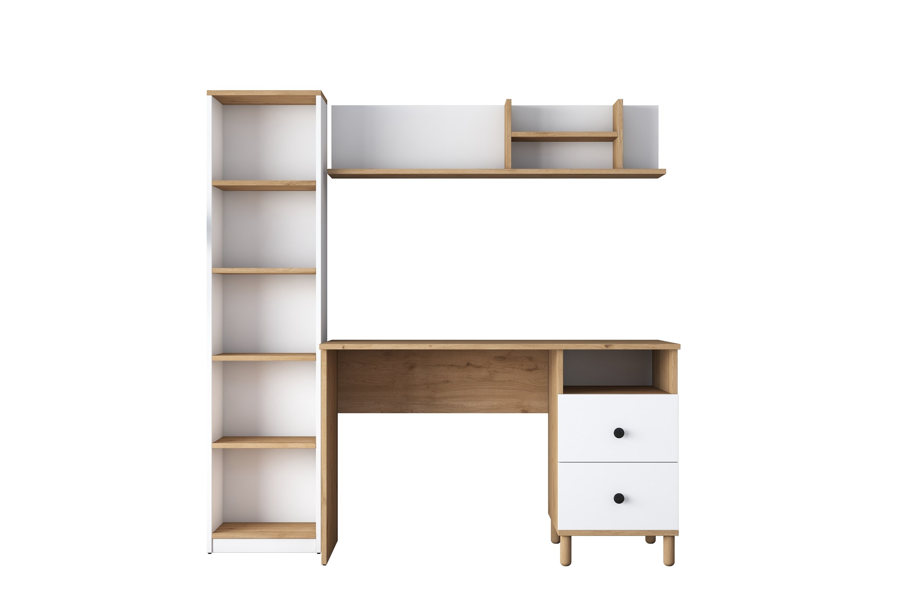 skrivbord eireann 50x120 cm - valnöt/vit