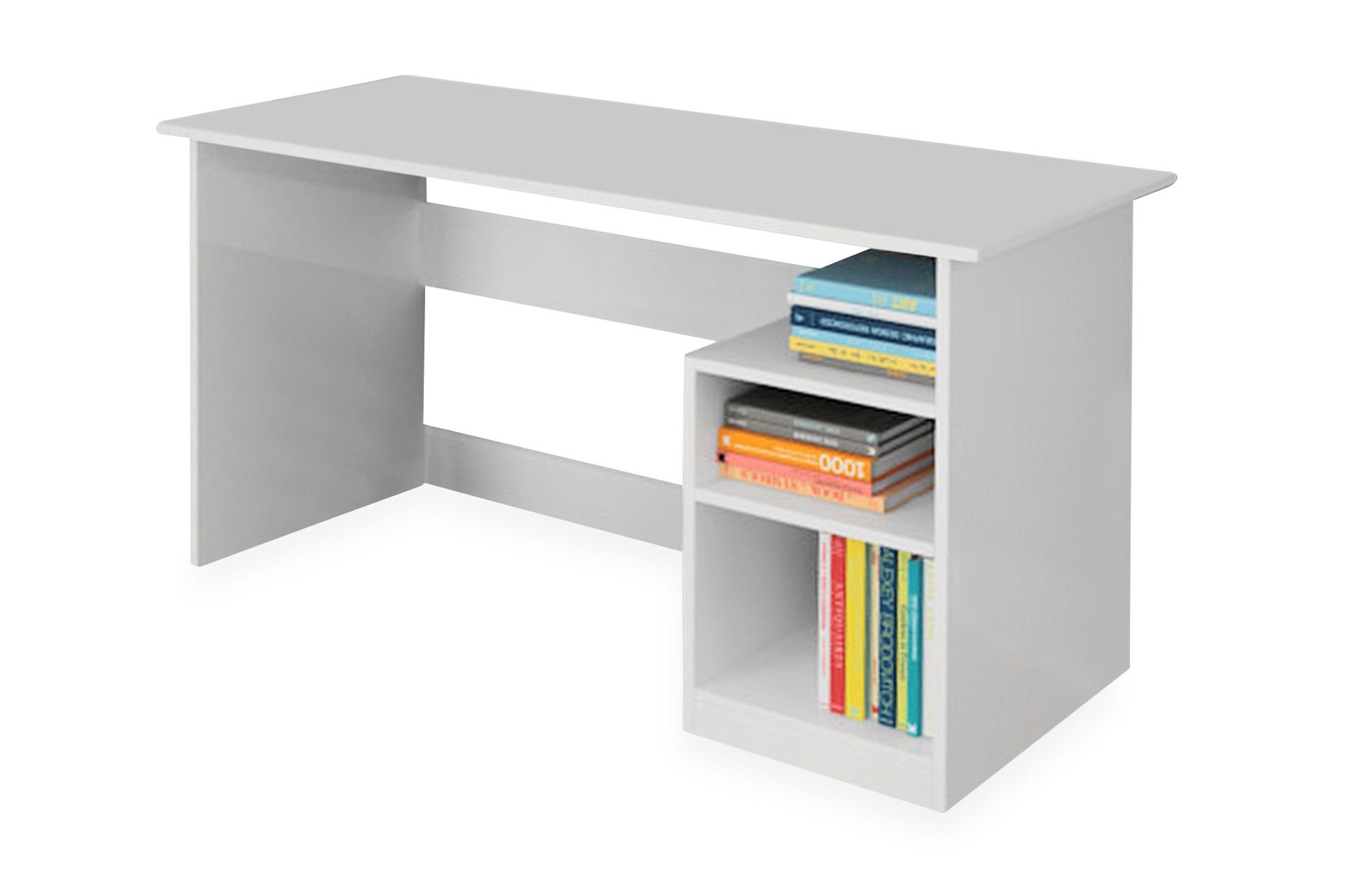 Elegancia Skrivbord 120 cm med F&ouml;rvaring 2 Hyllor - Vit