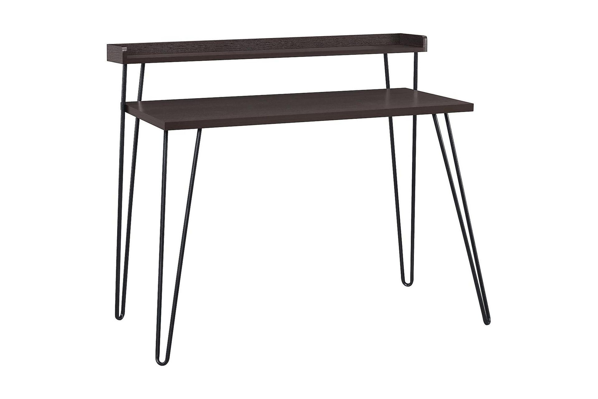 Haven Skrivbord 114 cm med F&ouml;rvaring Hylla Espresso/Svart - Dorel Home