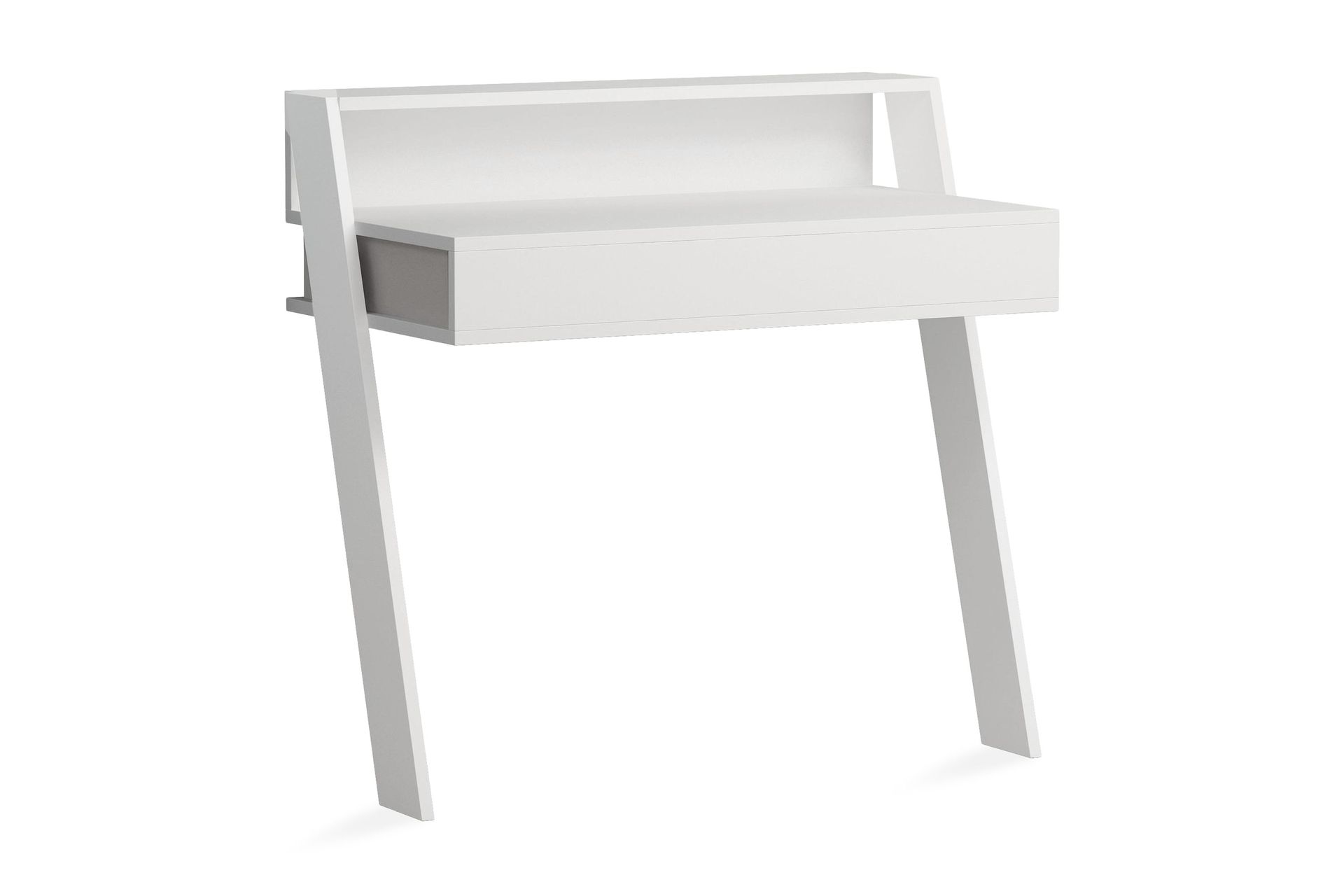 Homitis Väggskrivbord 94 cm med Förvaring Låda + Hylla - Vit