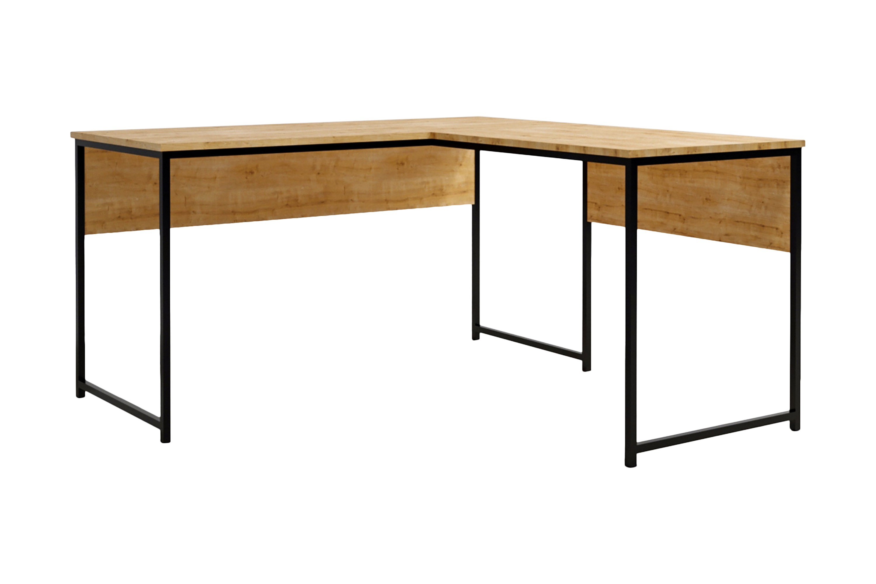 Hörnskrivbord Tasarima 160 cm Natur/Svart