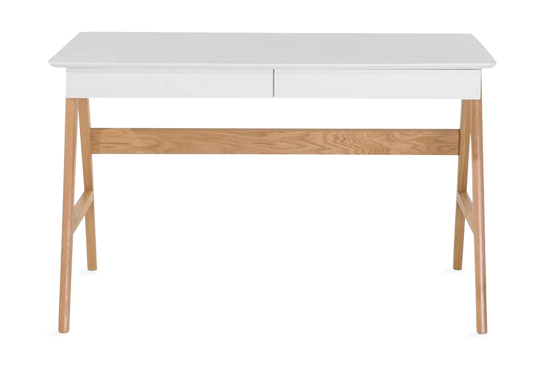 Jahnyia Skrivbord 120 cm med Förvaring 2 Lådor - Vit/Ek