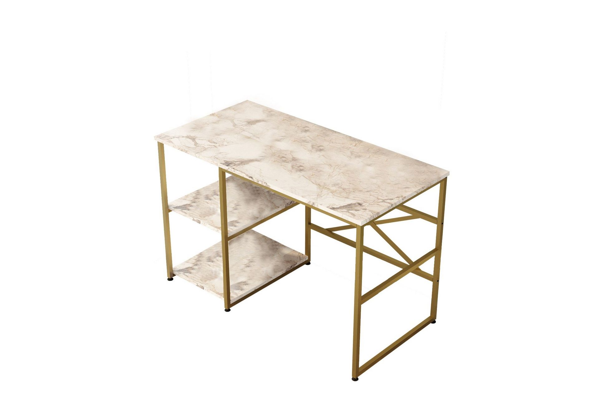 Juna Skrivbord 120x60 cm Vit/Guld - Hanah Home