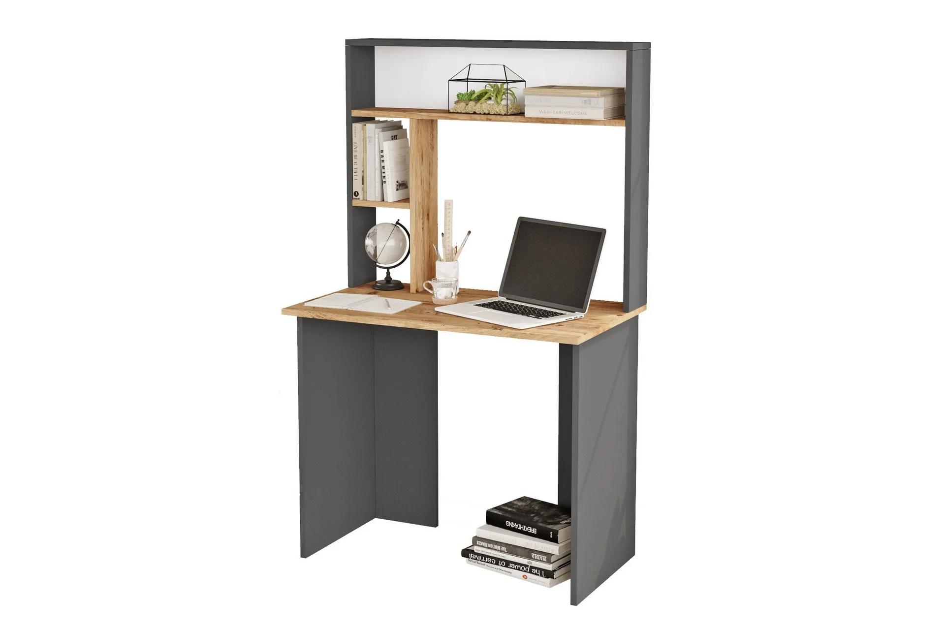 skrivbord kaiji 90x51,6 cm mörkblå/svart - hanah home