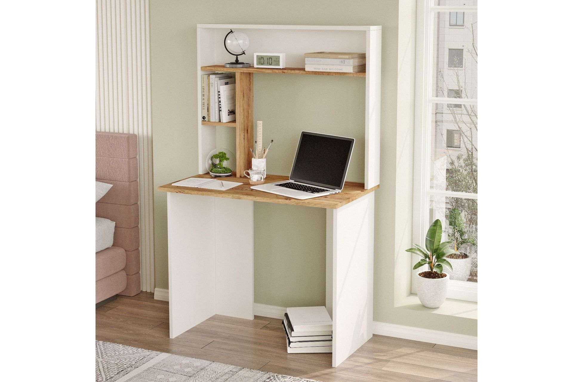 Kaiji Skrivbord 90x51,6 cm Mörkblå/Vit - Hanah Home