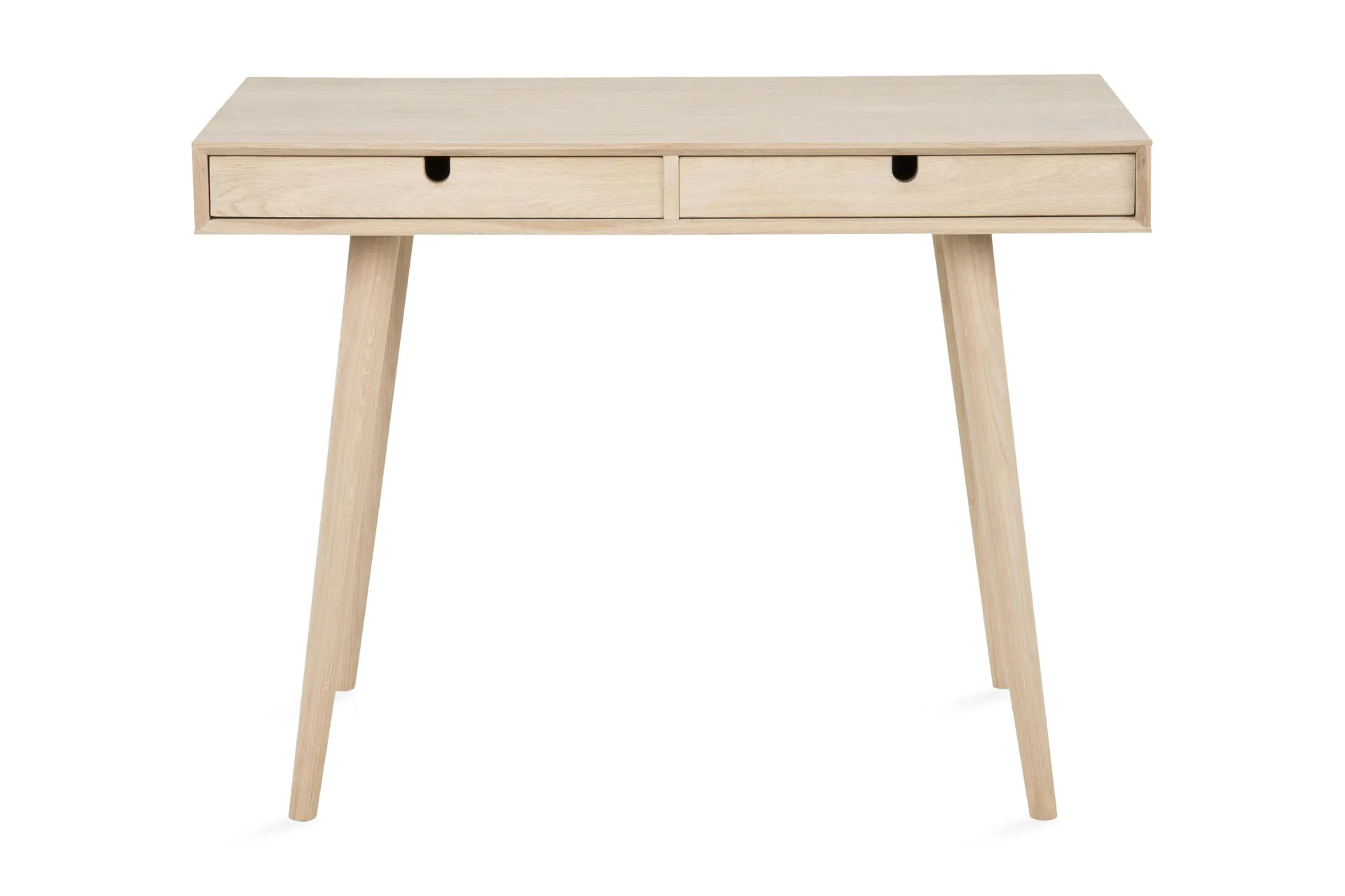 Myrviken Skrivbord 100 cm med F&ouml;rvaring 2 L&aring;dor - Vitlaserad Ek