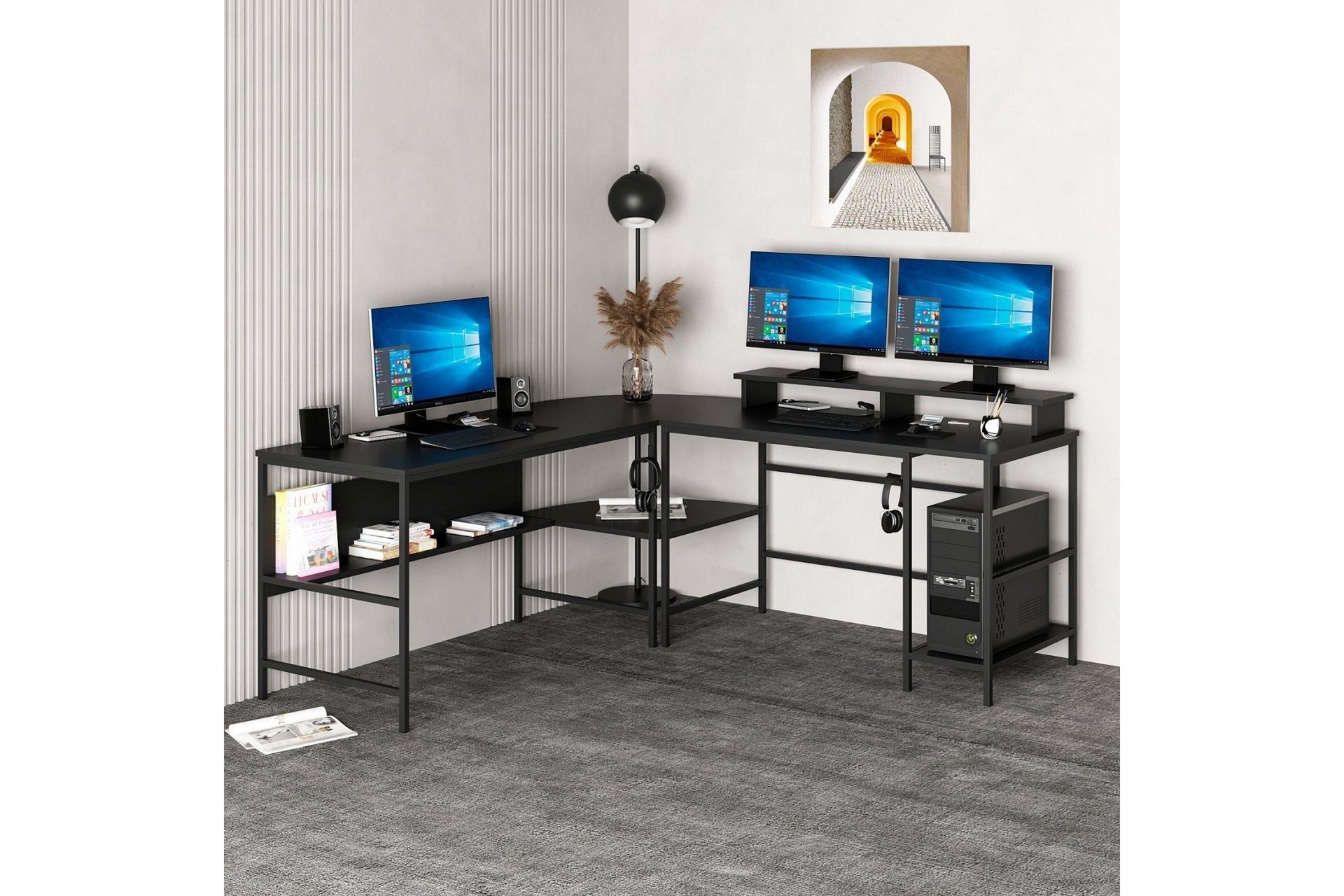 Nafe H&ouml;rnskrivbord - Svart