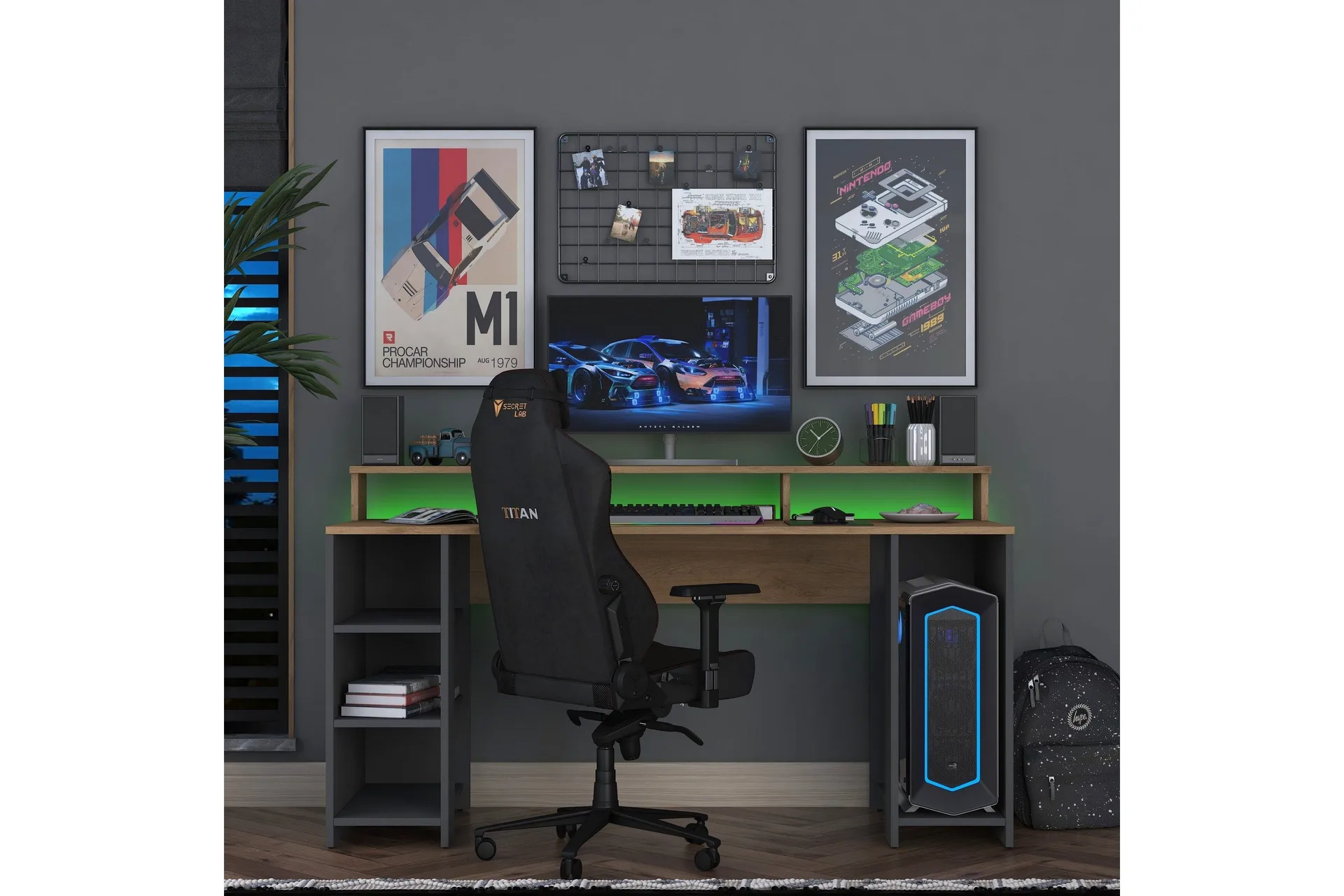 Nanak Skrivbord 160 cm - Valn&ouml;t/Antracit