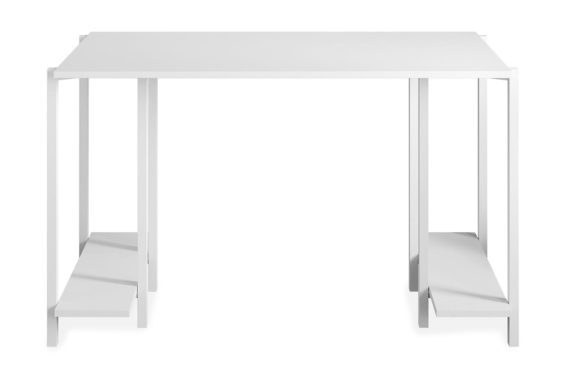 Pinnarp Skrivbord 125 cm med Förvaring 2 Hyllor - Vit