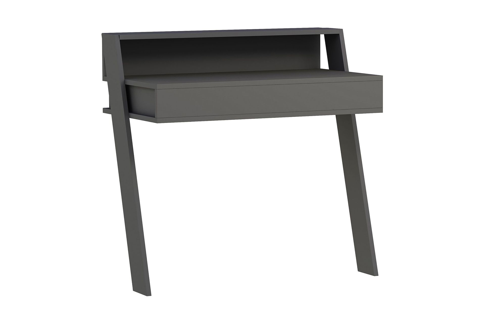 Skoved Skrivbord 94 cm med Förvaring Låda + Hylla - Grå