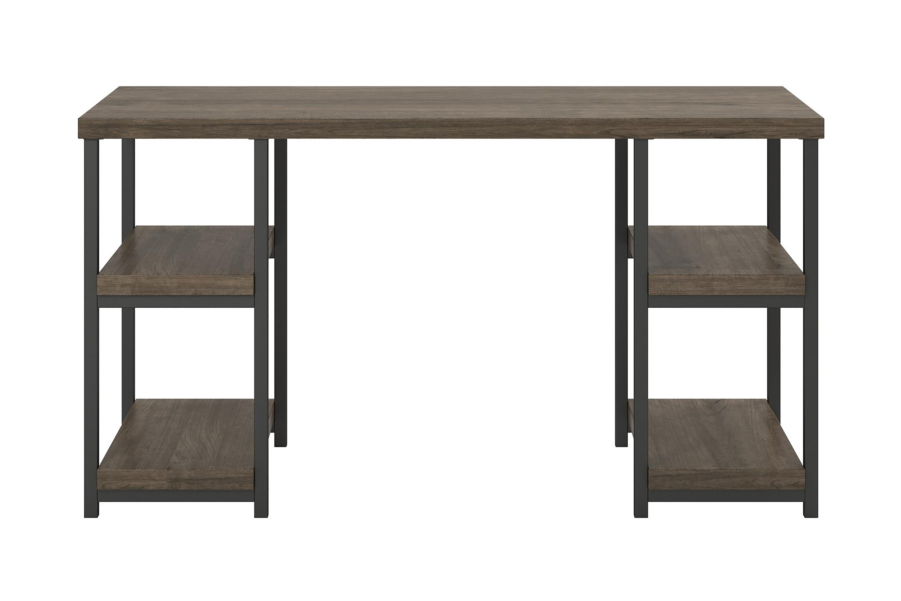 Skrivbord Ashlar 137 cm med Förvaring 4 Hyllor Brun/Svart Dorel Home