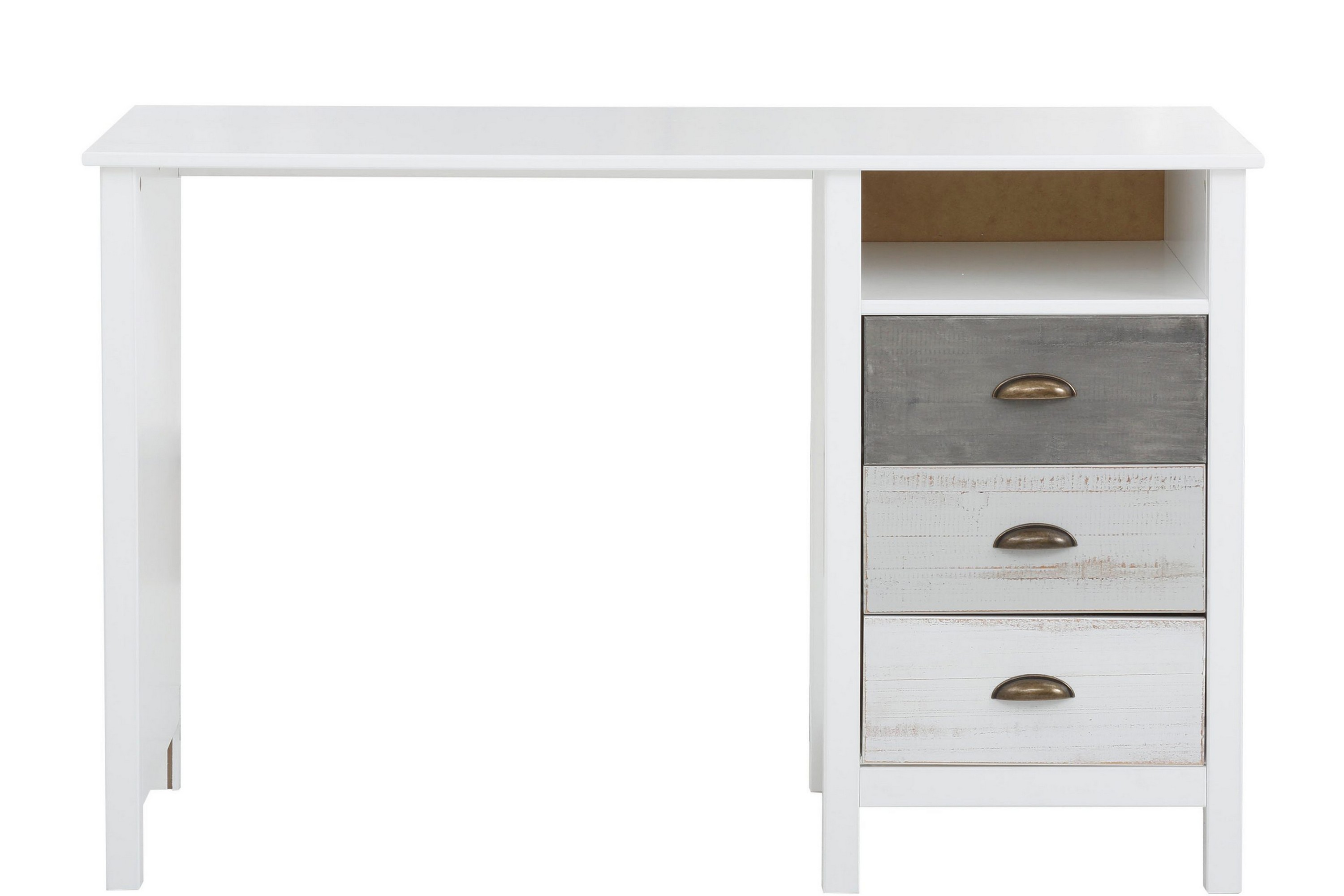 Skrivbord Ashmore 140 cm Vit/LjusgråMörkgrå