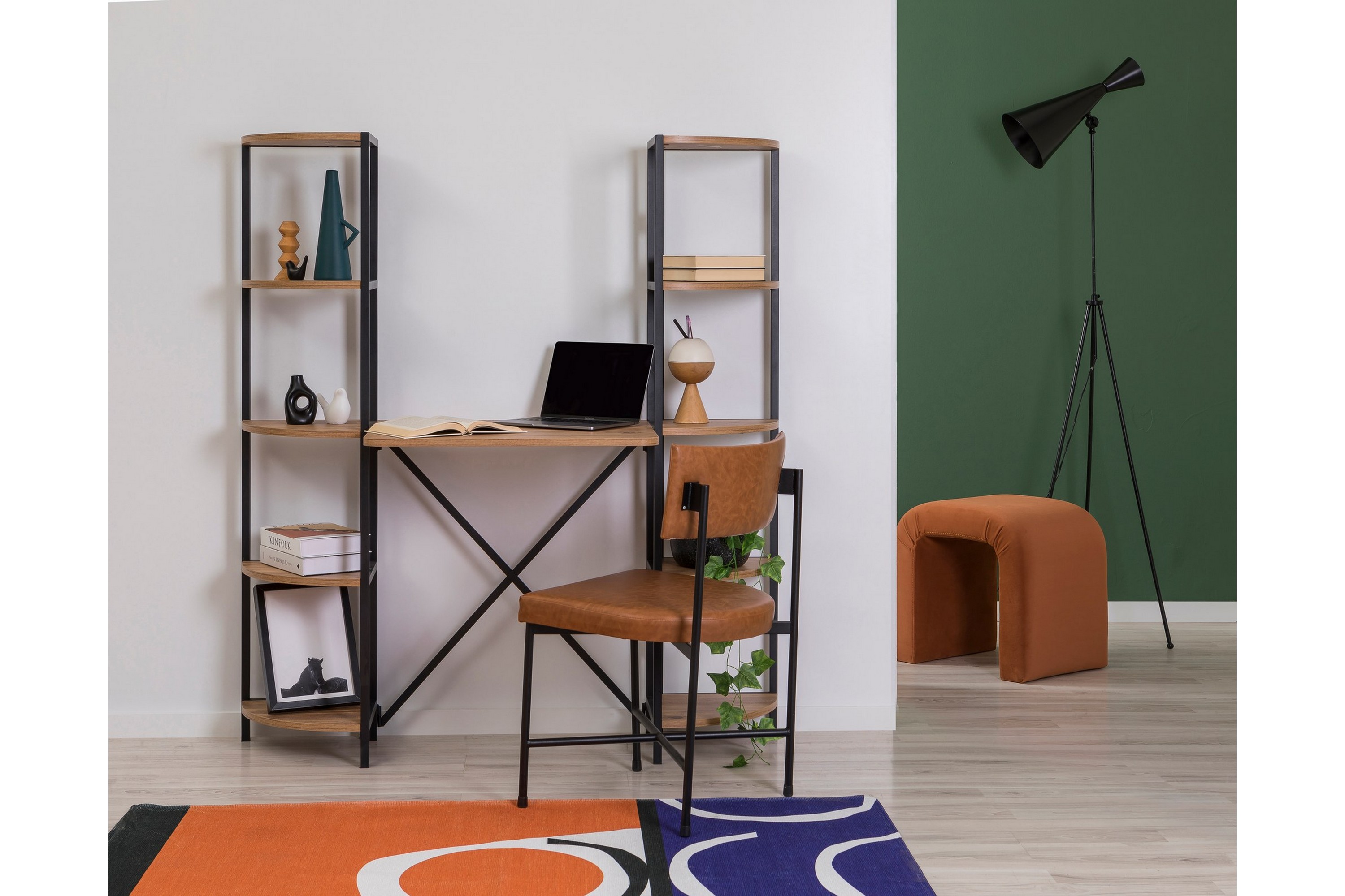 Skrivbord Aura 139 cm Brun/Svart