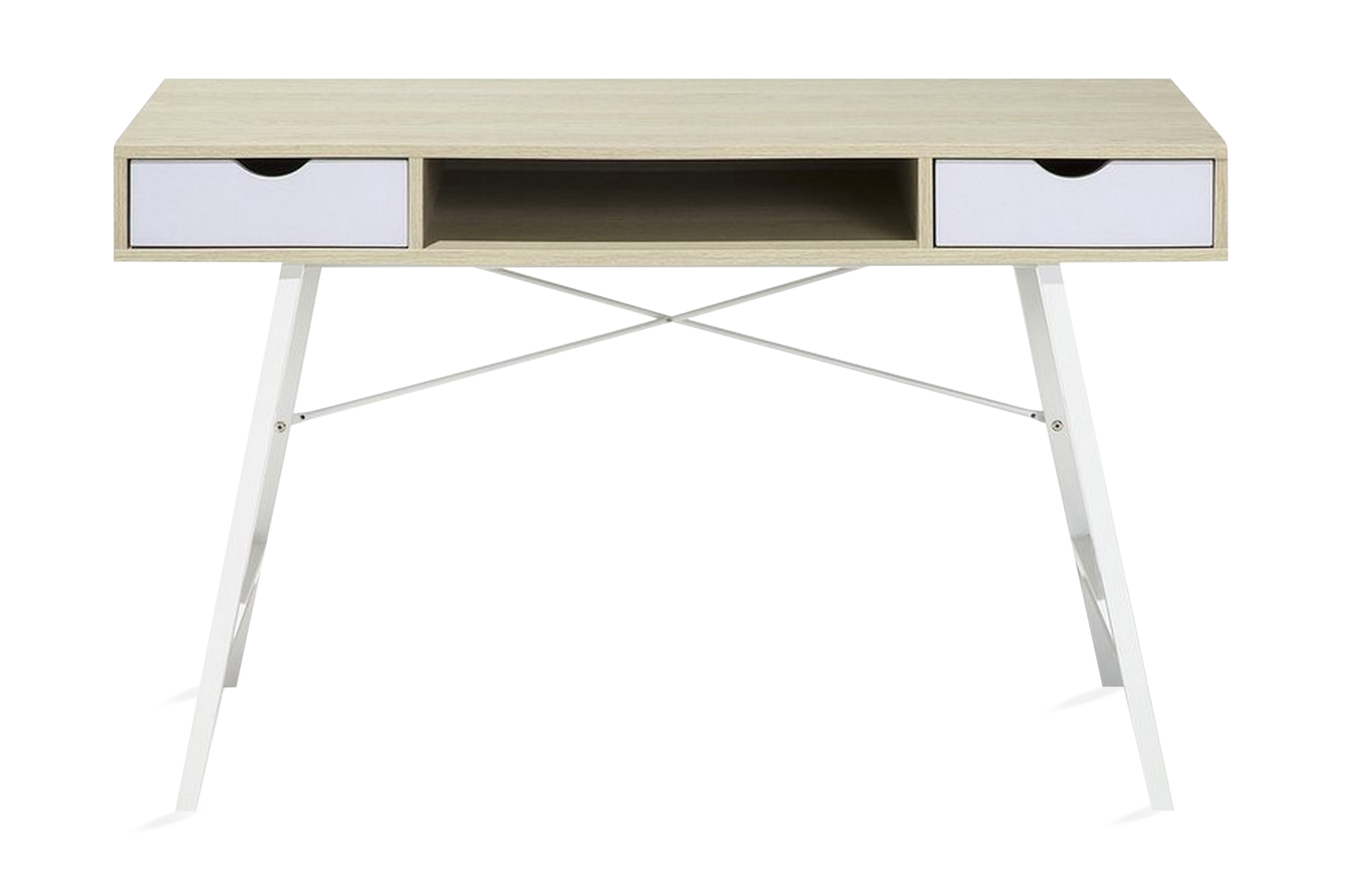Skrivbord Bromide 120 cm med Förvaring Hylla 2 Lådor TräNatur