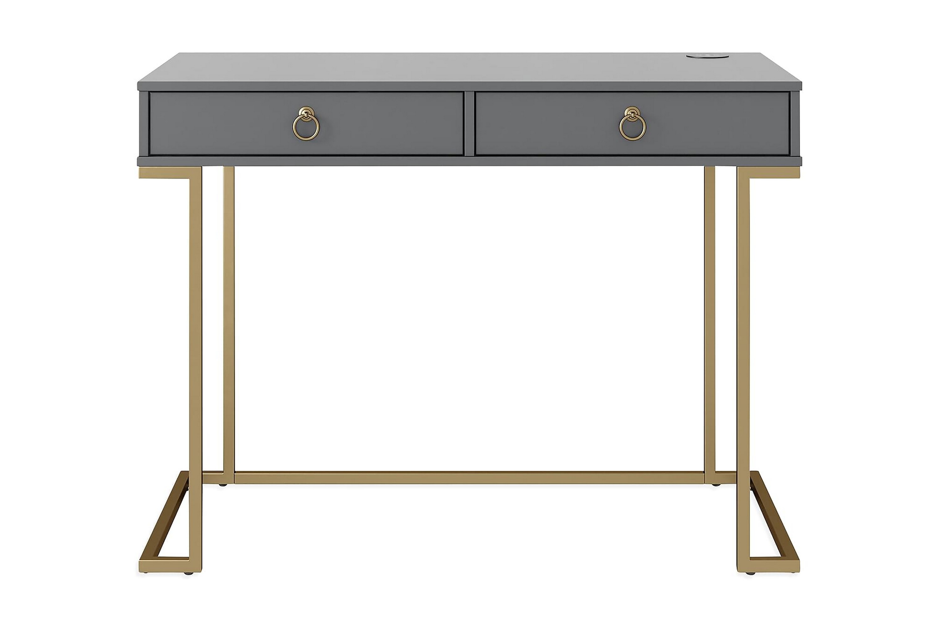 Skrivbord Camila 106 cm med Förvaring 2 Lådor GrafitgråMäss CosmoLiving