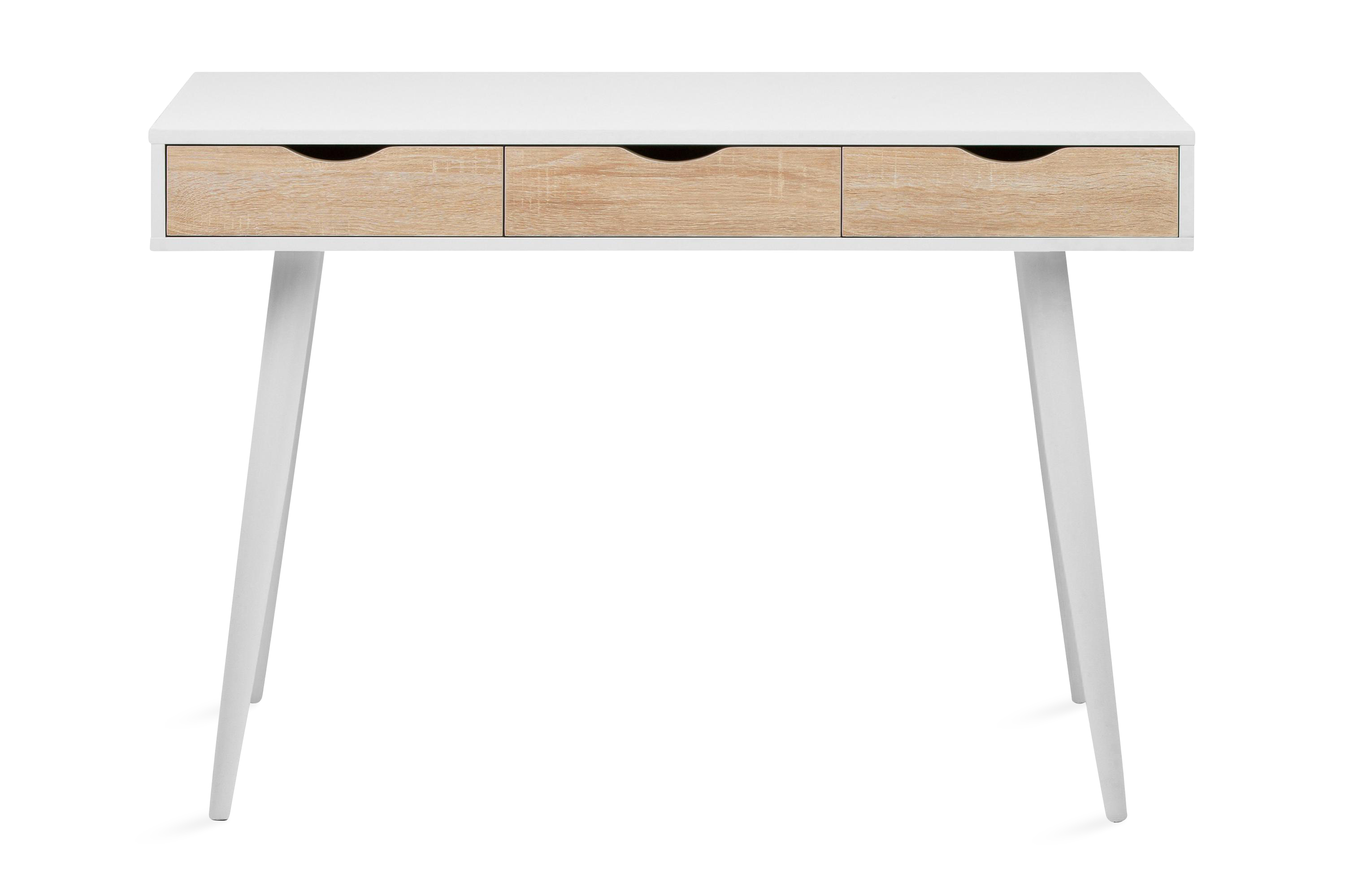 Skrivbord Castor 110 cm med Förvaring 3 Lådor Vit/Natur