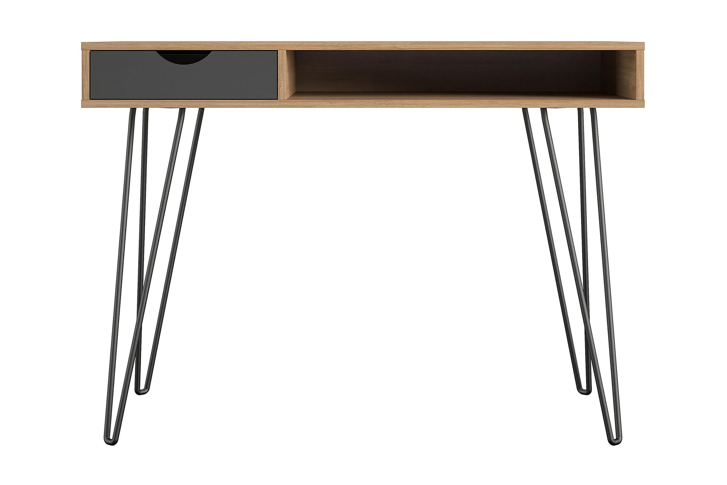 Skrivbord Concord 106 cm med Förvaring Låda GråNatur/Svart Novogratz