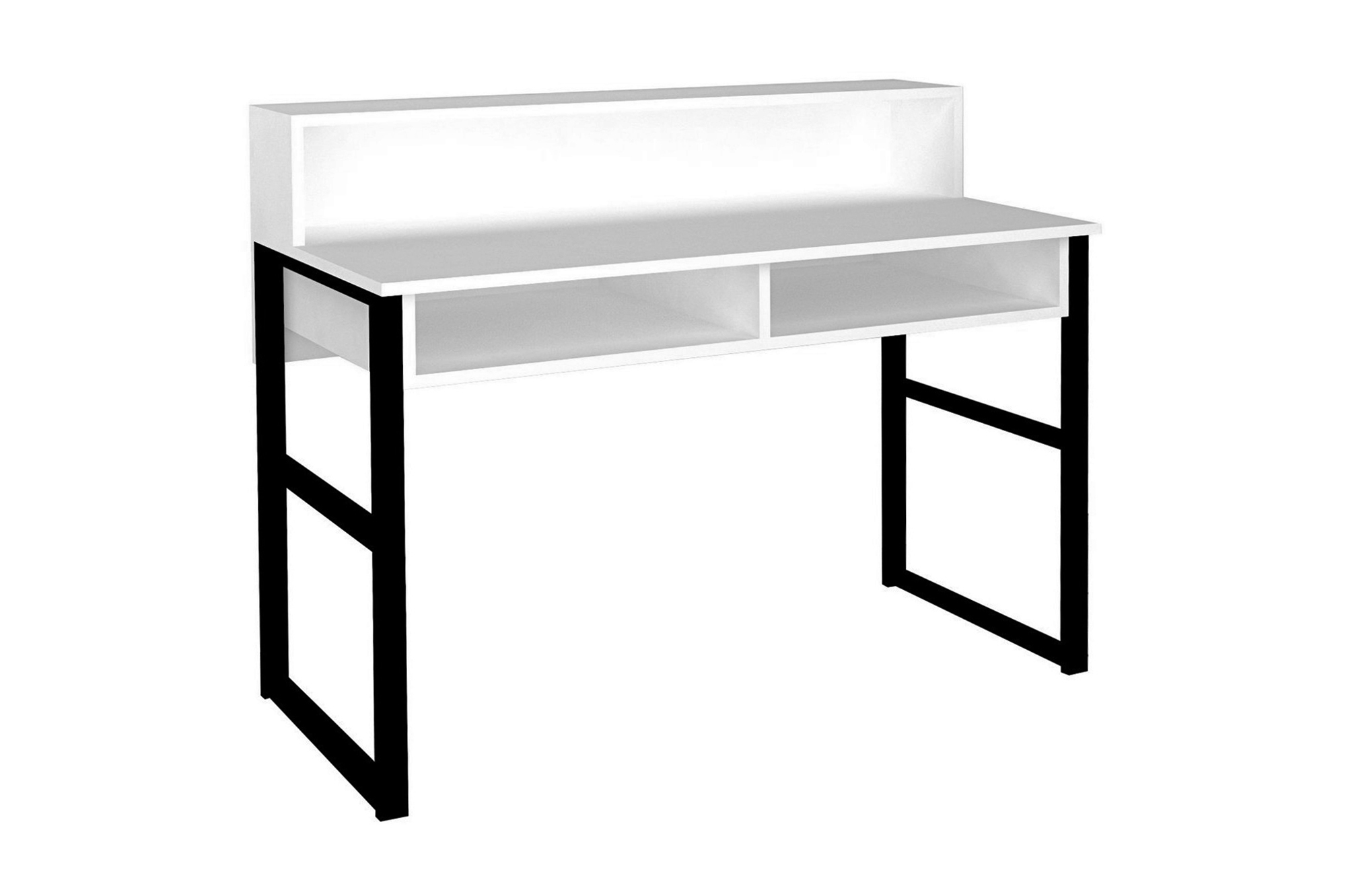 Skrivbord Dehana 120 cm med Förvaring Hyllor Vit/Svart