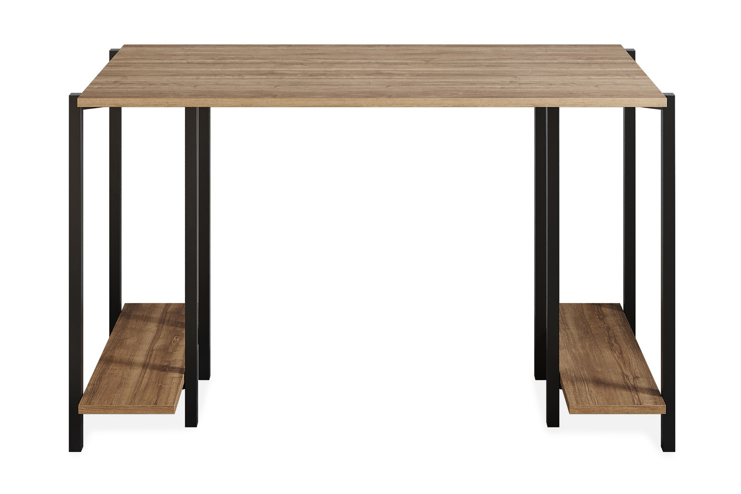 Skrivbord Froarp 125 cm med Förvaring 2 Hyllor Natur/Svart
