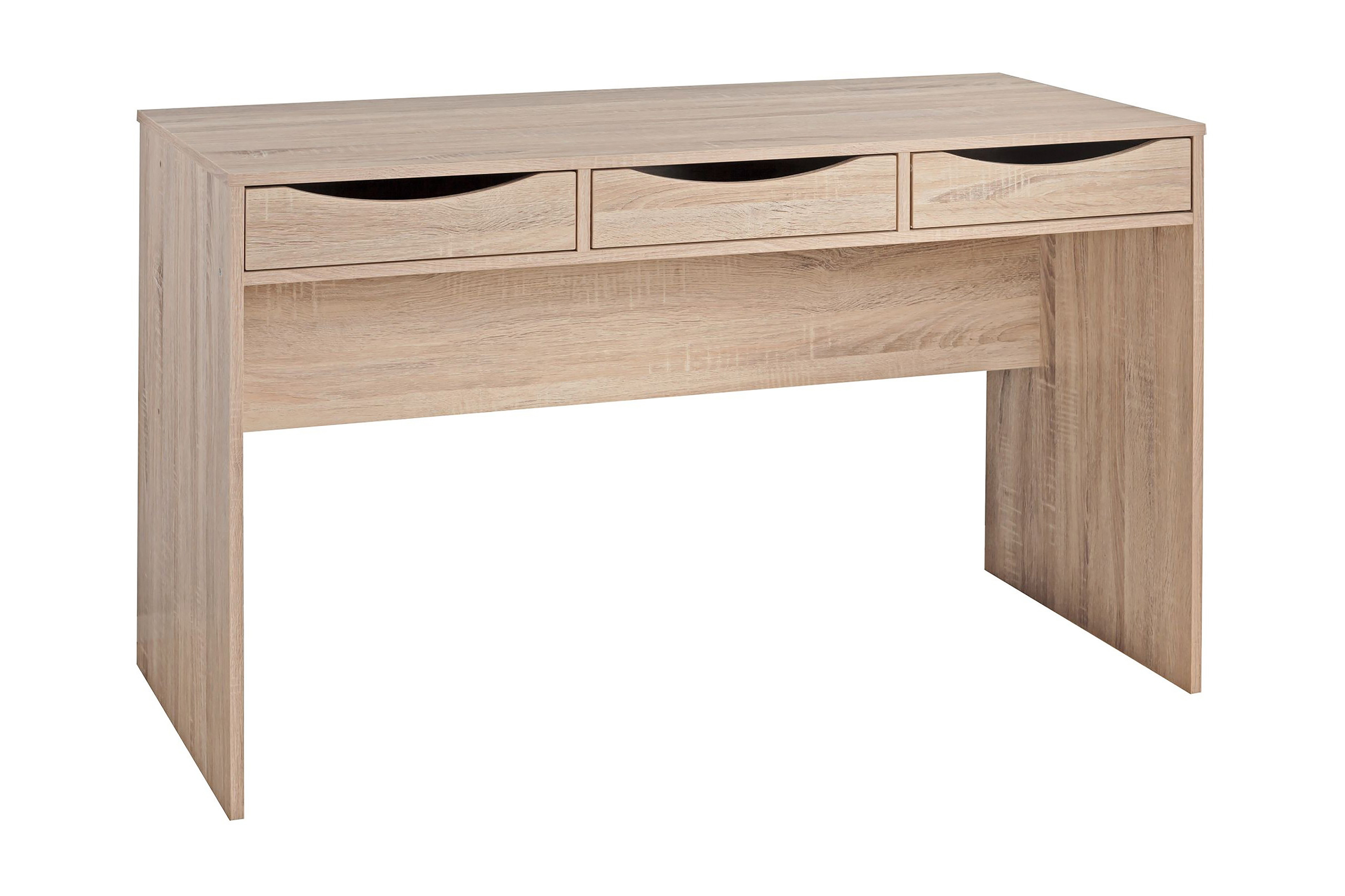 Skrivbord Gehrels 120 cm med Förvaring 3 Lådor Natur