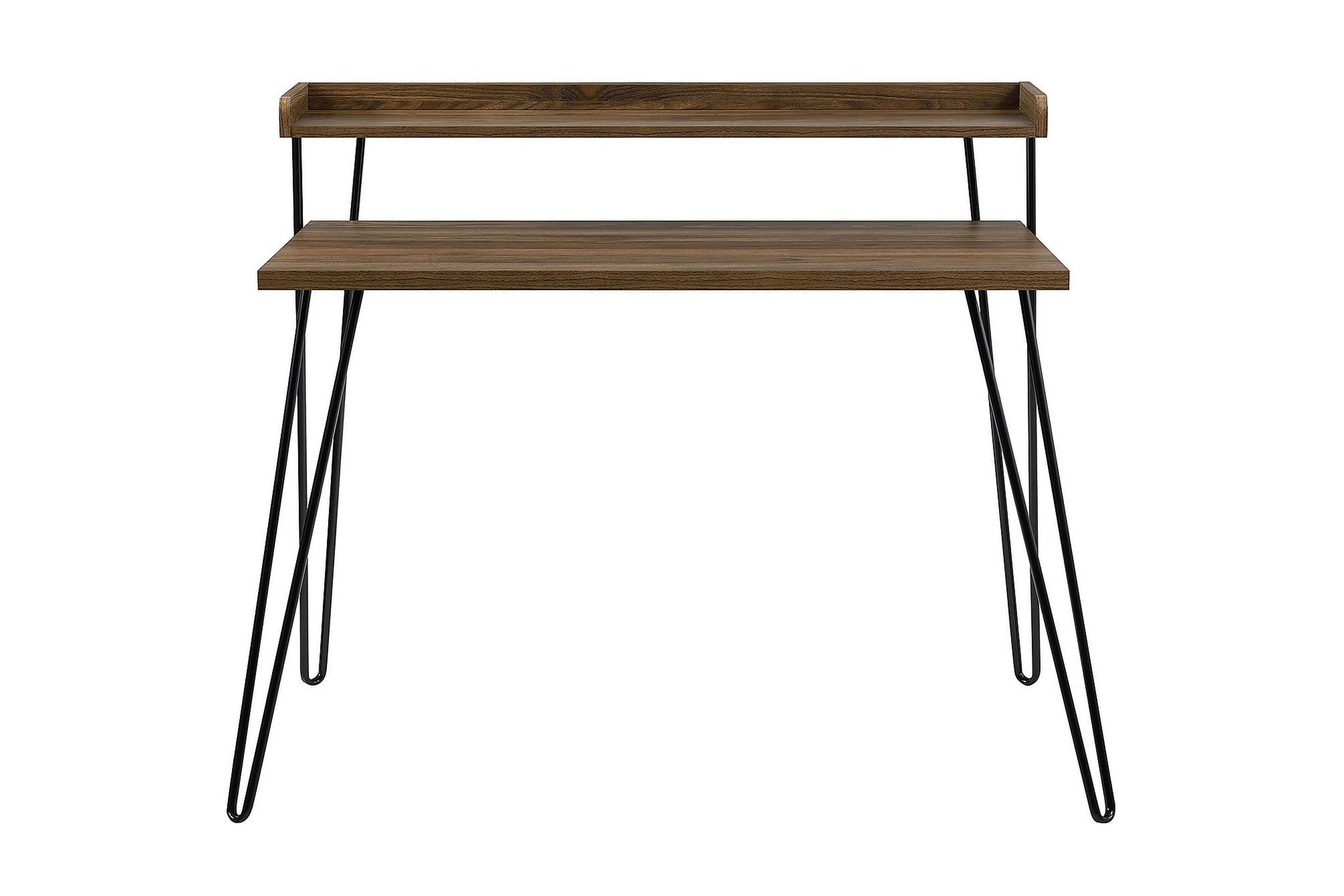Skrivbord Haven 114 cm med Förvaring Hylla Valnötsbrun/Svart Dorel Home