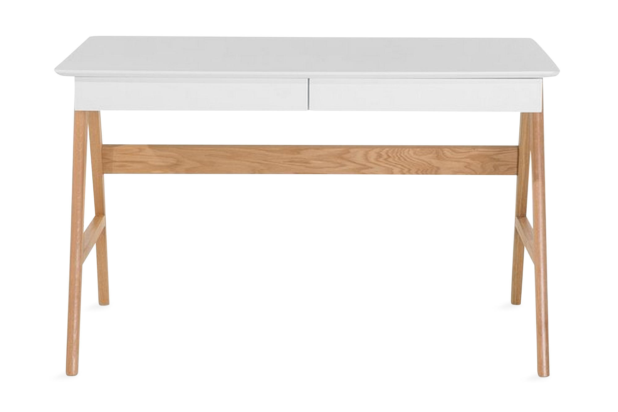 Skrivbord Hermsen 120 cm med Förvaring 2 Lådor Vit/Ek