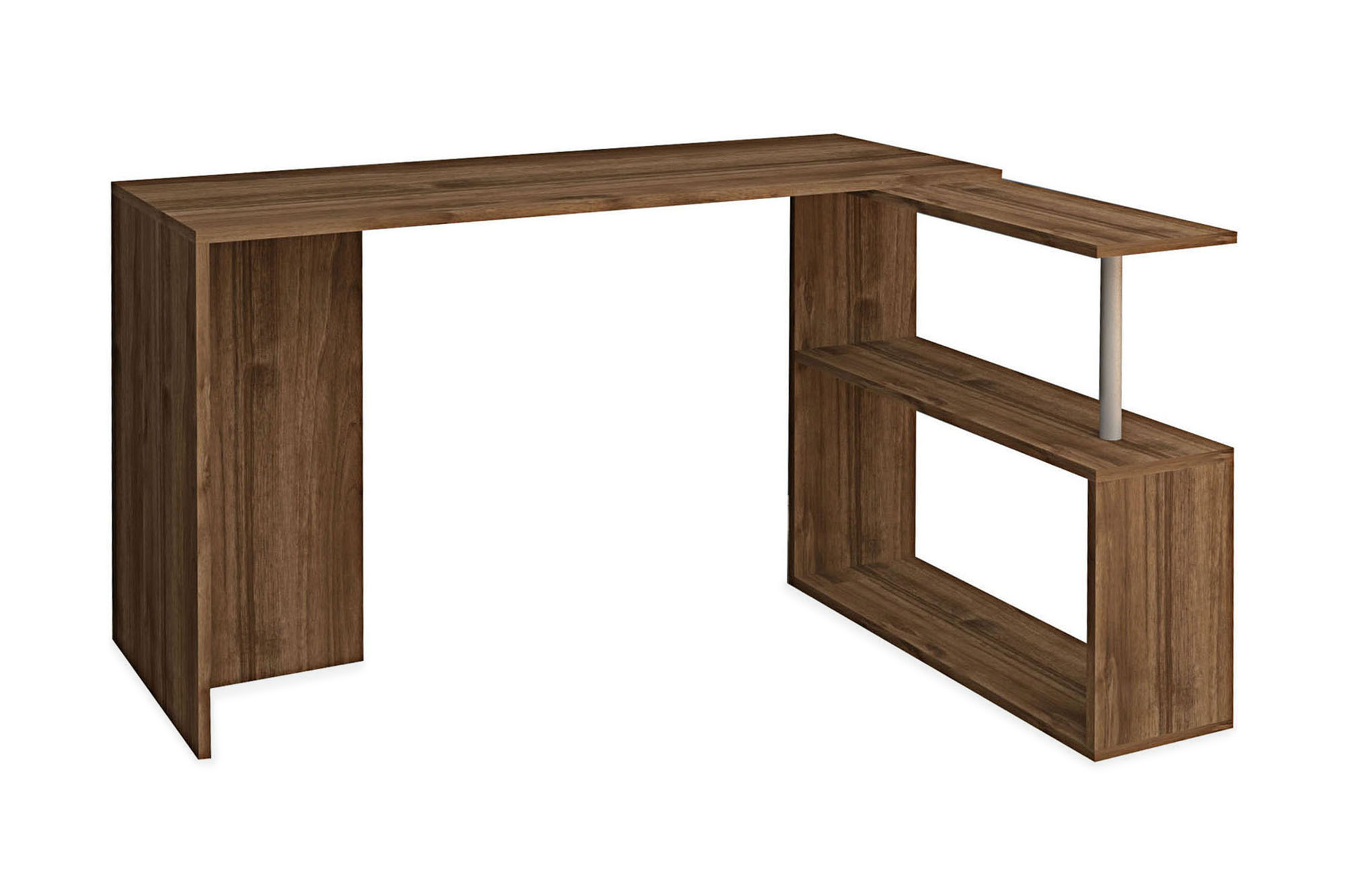 Skrivbord Kvarnbo 130 cm med Förvaring 2 Hyllor Brun