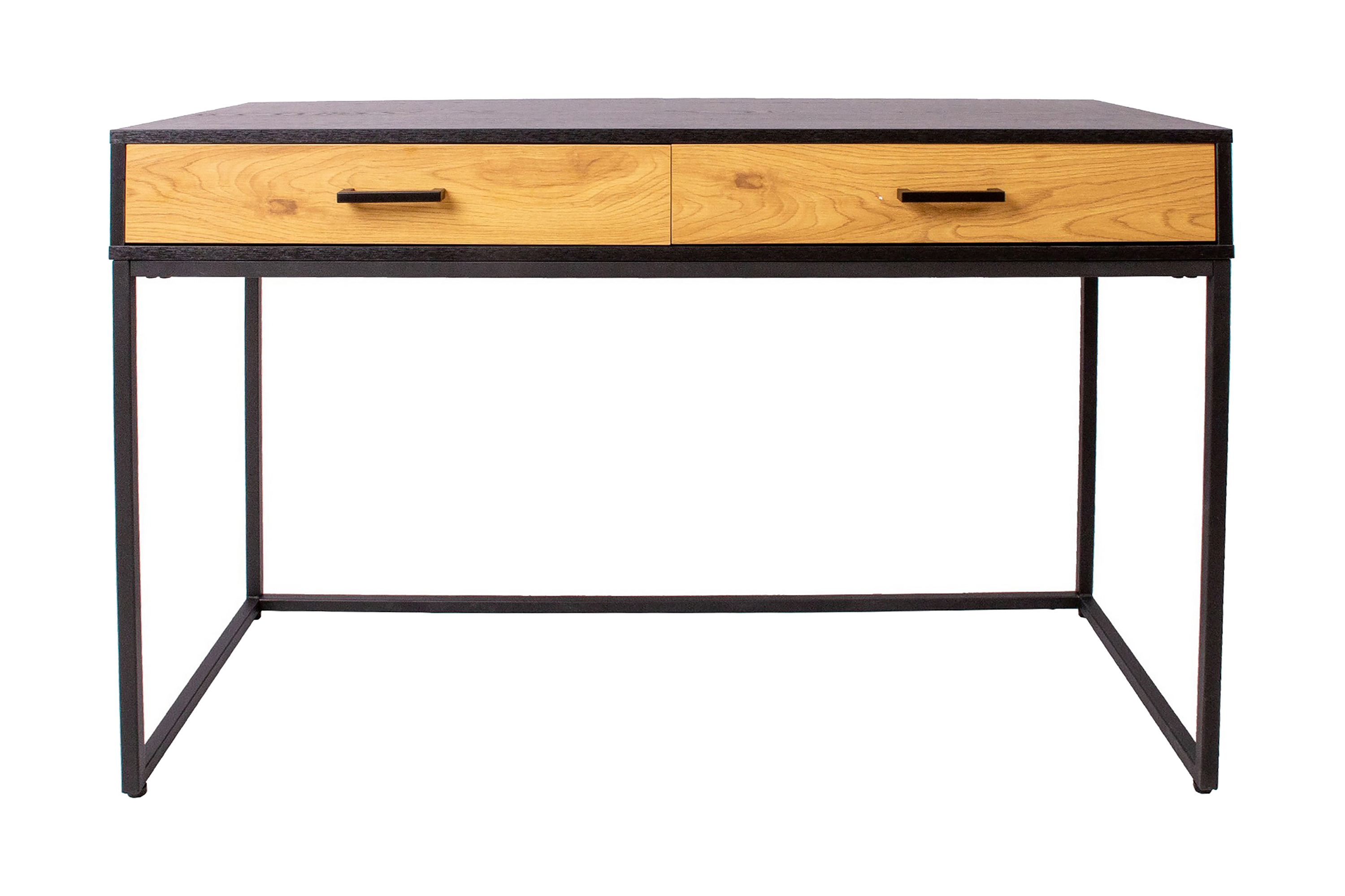 Skrivbord Limmen 120 cm med Förvaring 2 Lådor Ekfärg/Svart
