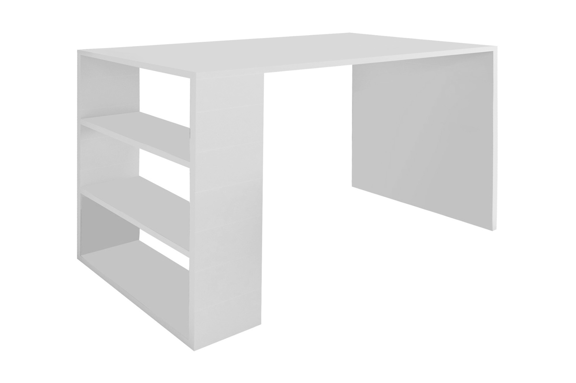 Skrivbord Mazirbe 90 cm med Förvaring 3 Hyllor Vit
