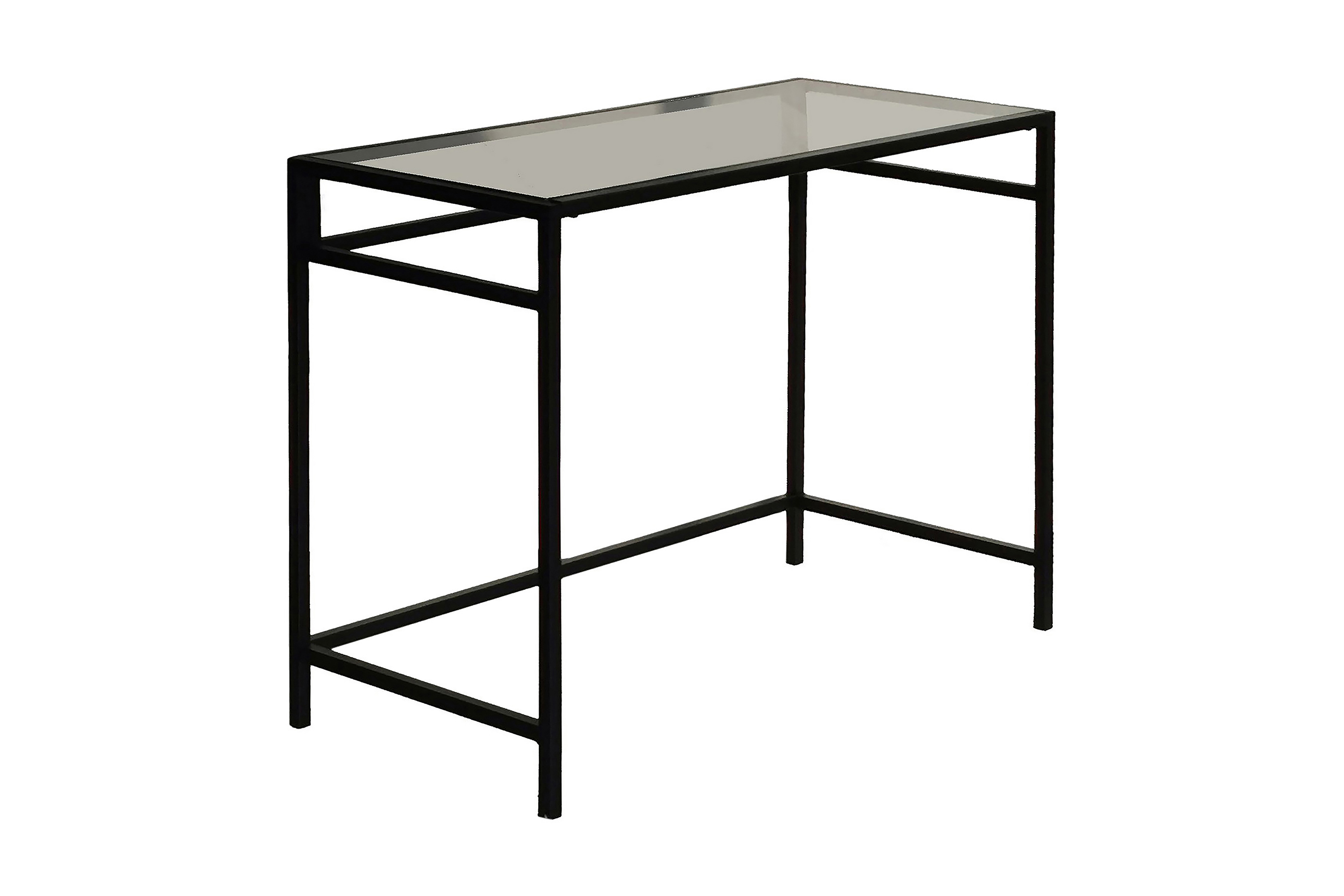 Skrivbord Vallsbo 100 cm Glas/Rökfärgad/Svart