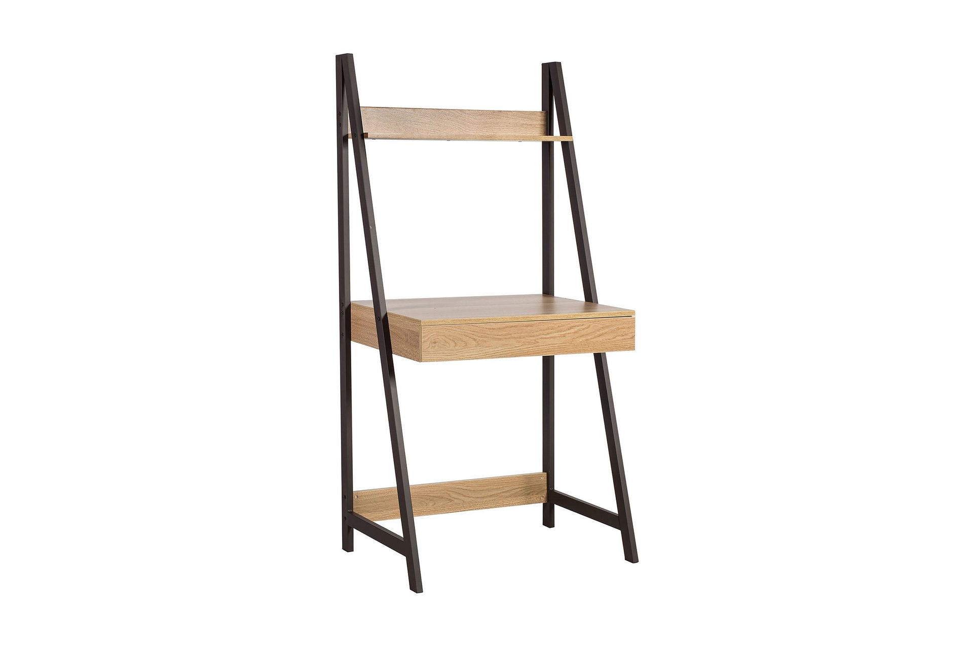 Stepan Skrivbord 74 cm med Förvaring Hylla - Brun/Trä/Natur
