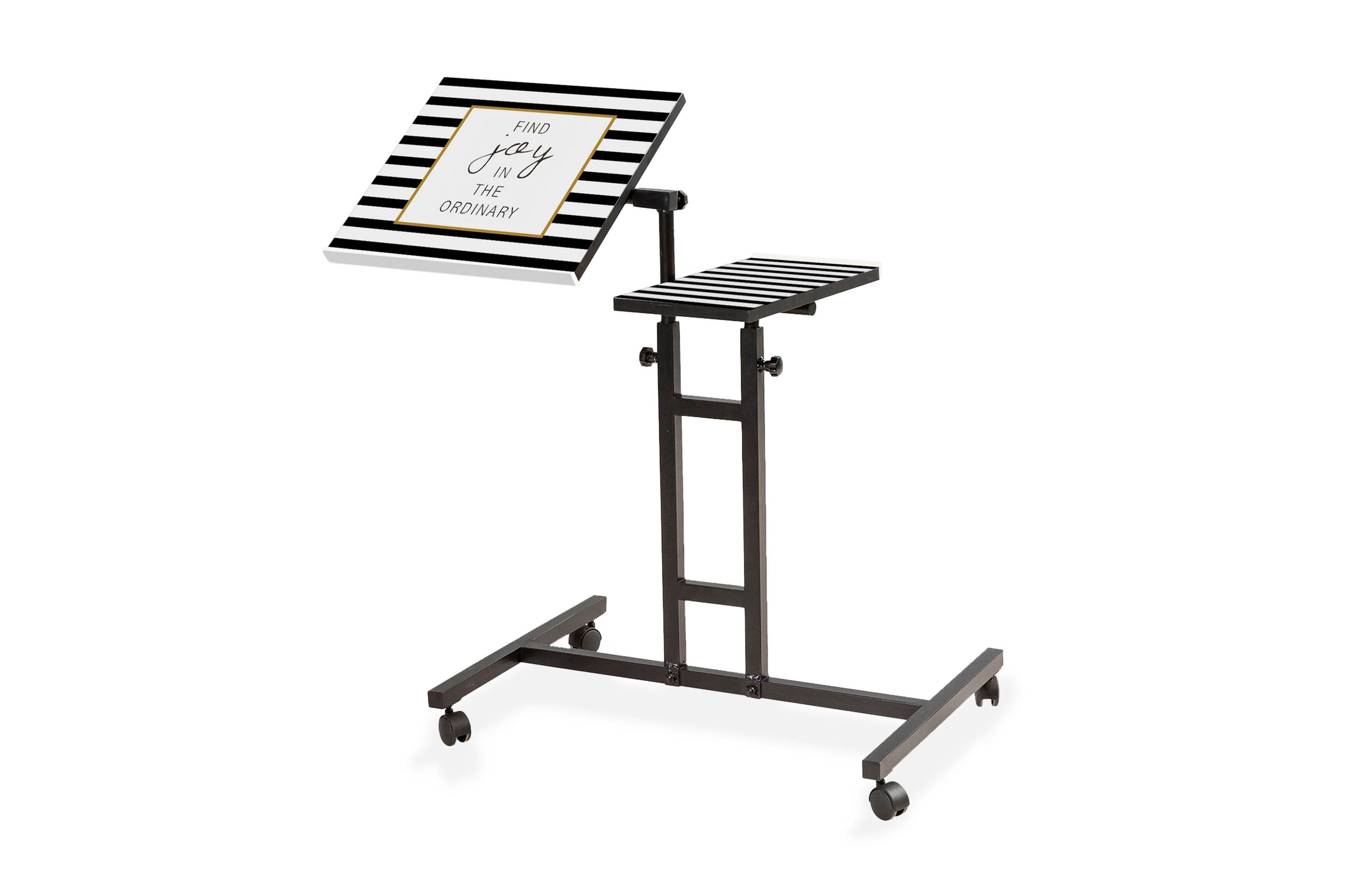 Ståskrivbord Villaluazo 67 cm Text Randig Svart