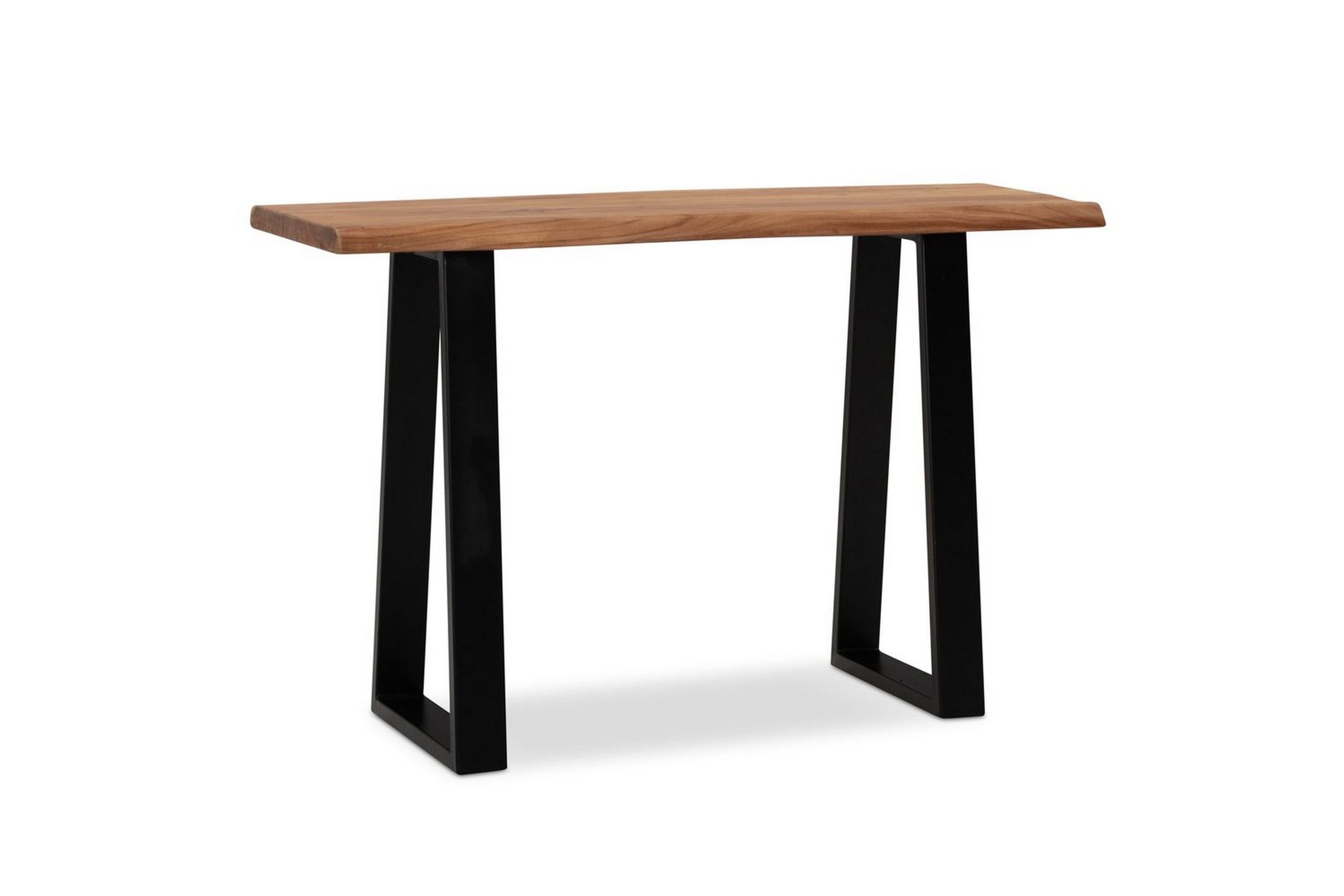 skrivbord wohnling massivt trä med trädkanter, metallram -